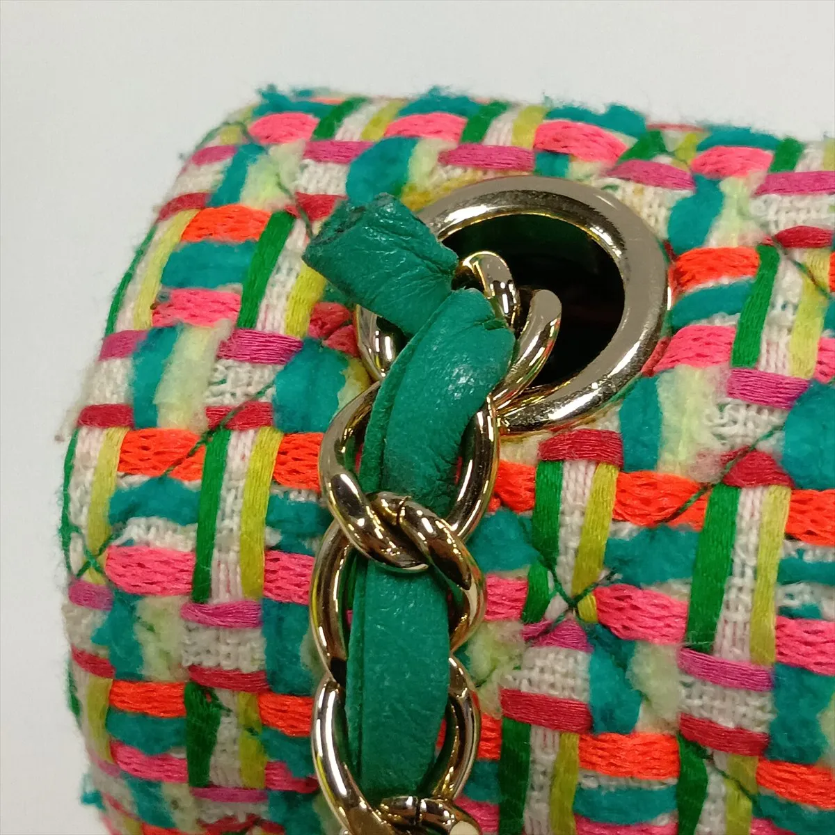 Mini Matelassé 20 Tweed Single Flap Single Chain Bag, Multicolor, Gold Hardware, 21865751, Serial Number 21-A69900 — view 13