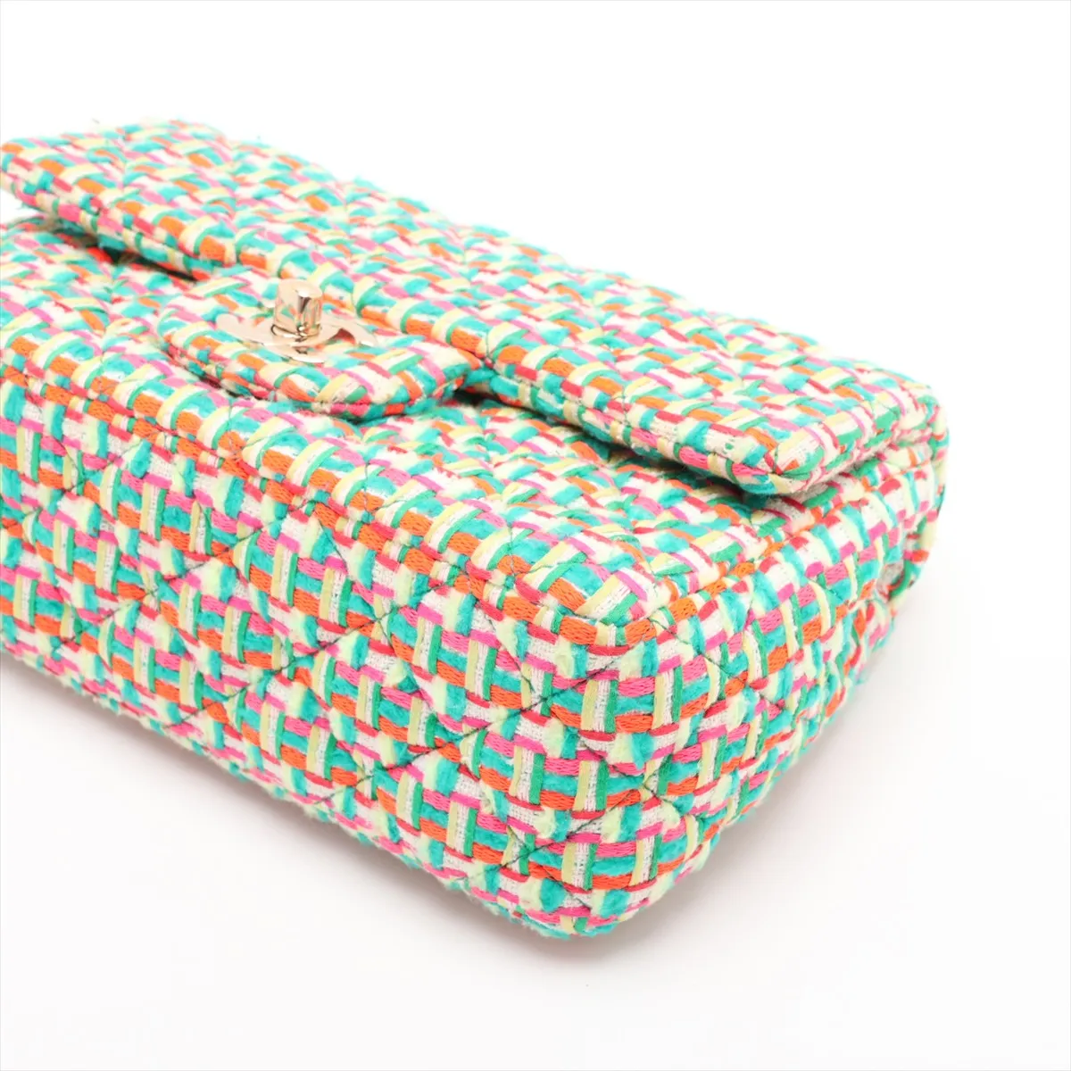 Mini Matelassé 20 Tweed Single Flap Single Chain Bag, Multicolor, Gold Hardware, 21865751, Serial Number 21-A69900 — view 3