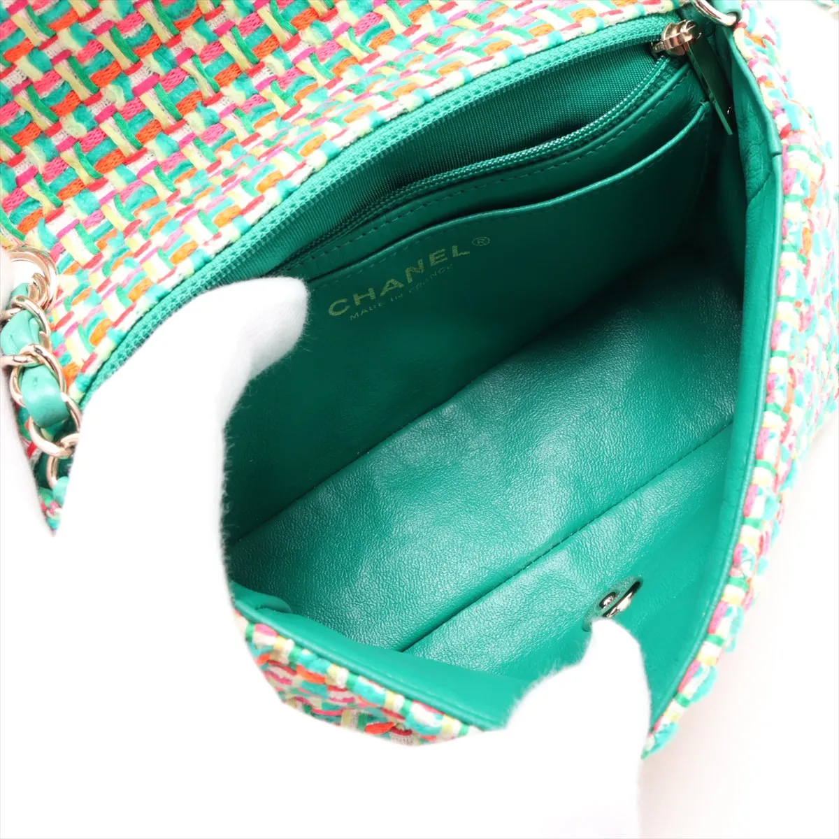 Mini Matelassé 20 Tweed Single Flap Single Chain Bag, Multicolor, Gold Hardware, 21865751, Serial Number 21-A69900 — view 6