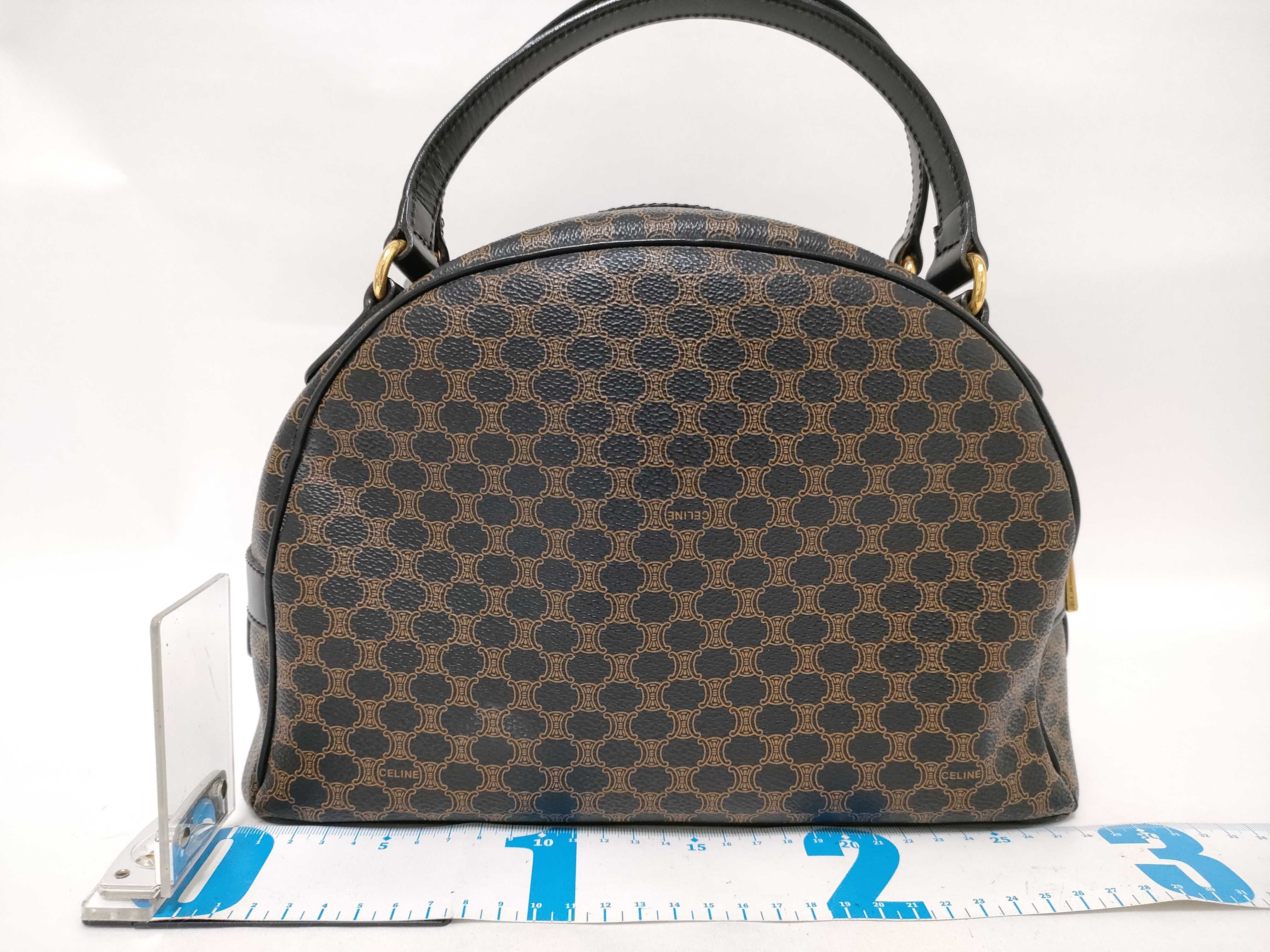 Macadam pattern half moon handbag black handbag — view 2