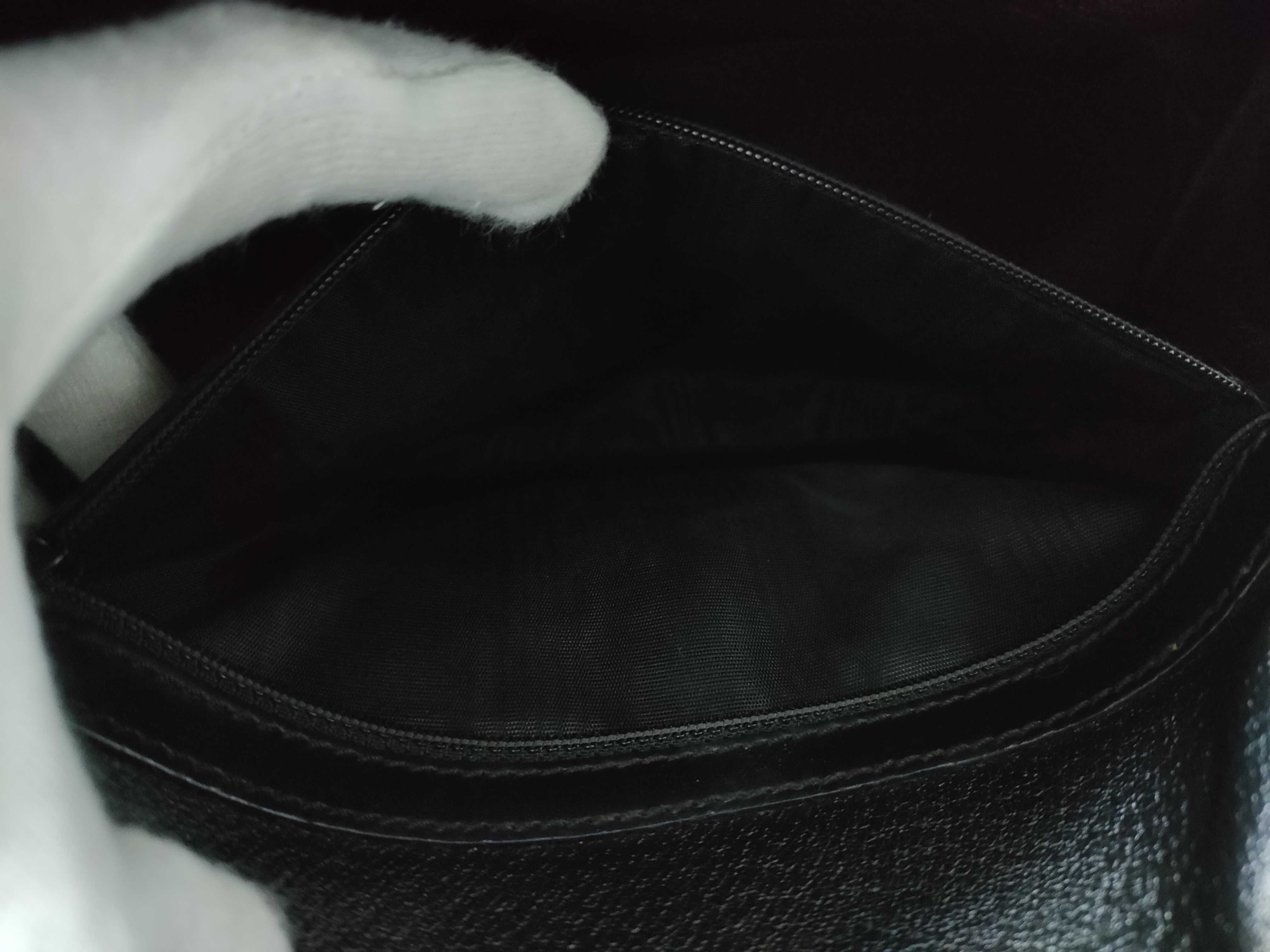 Macadam pattern half moon handbag black handbag — view 11