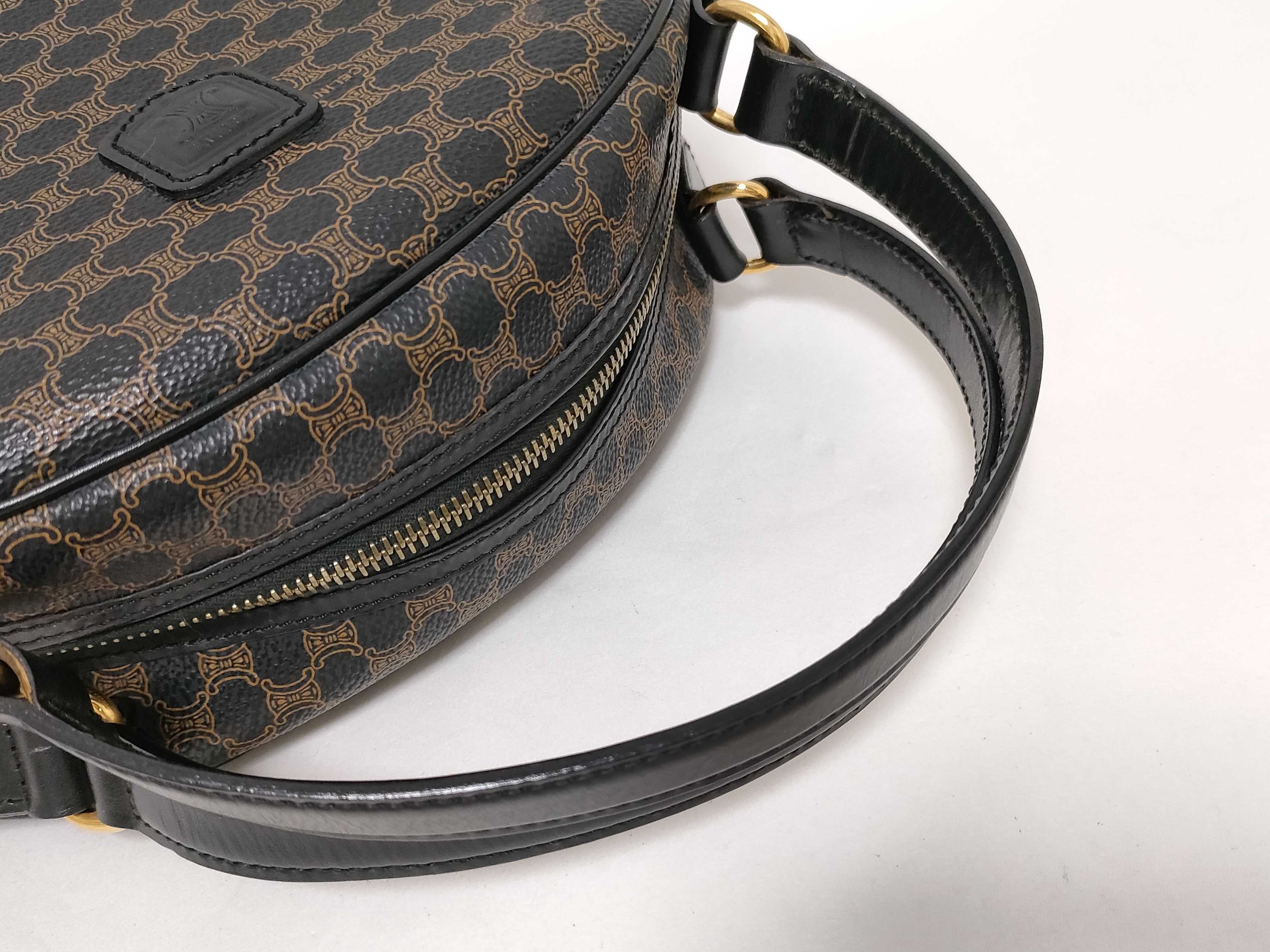 Macadam pattern half moon handbag black handbag — view 3