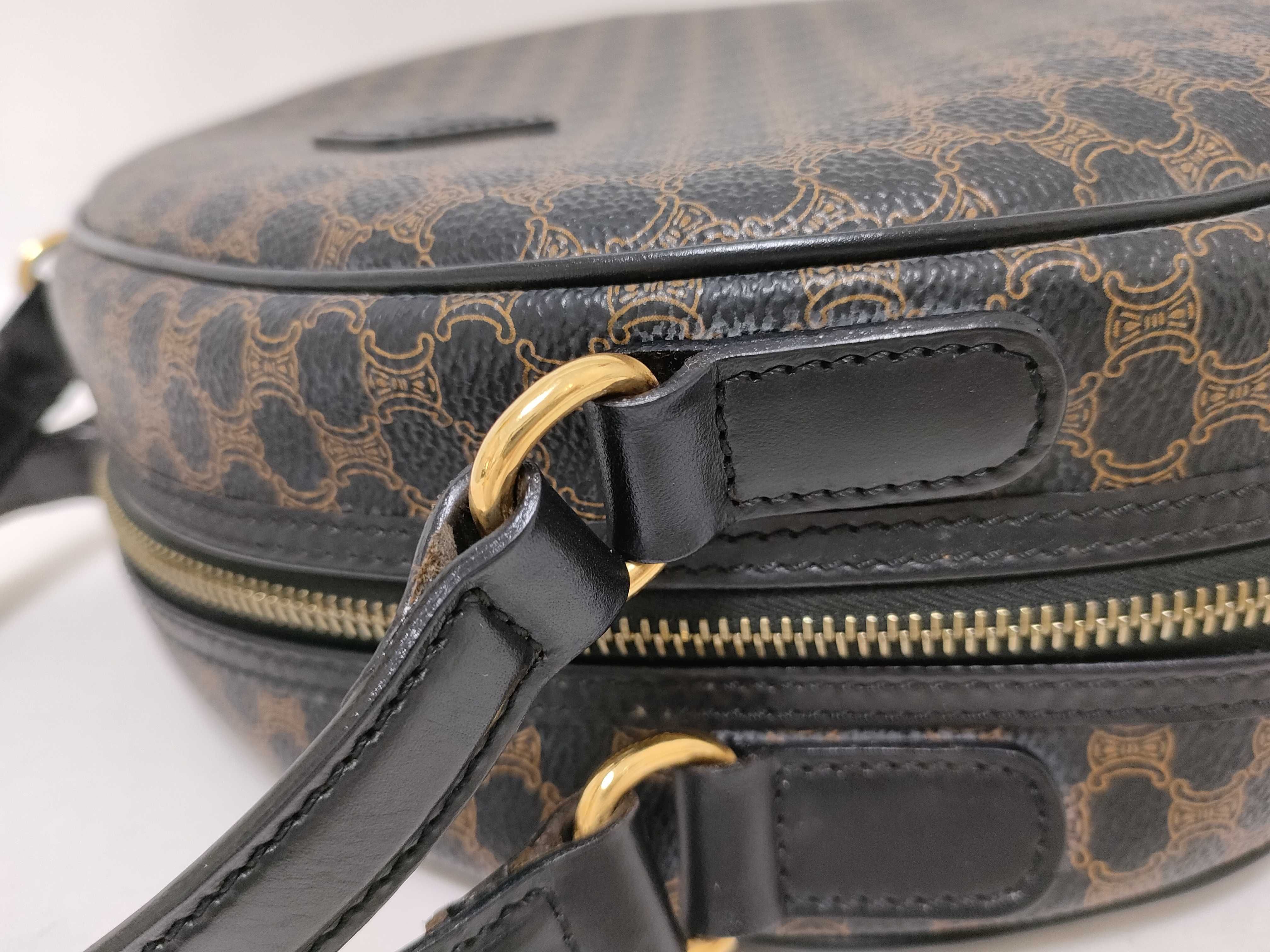 Macadam pattern half moon handbag black handbag — view 5