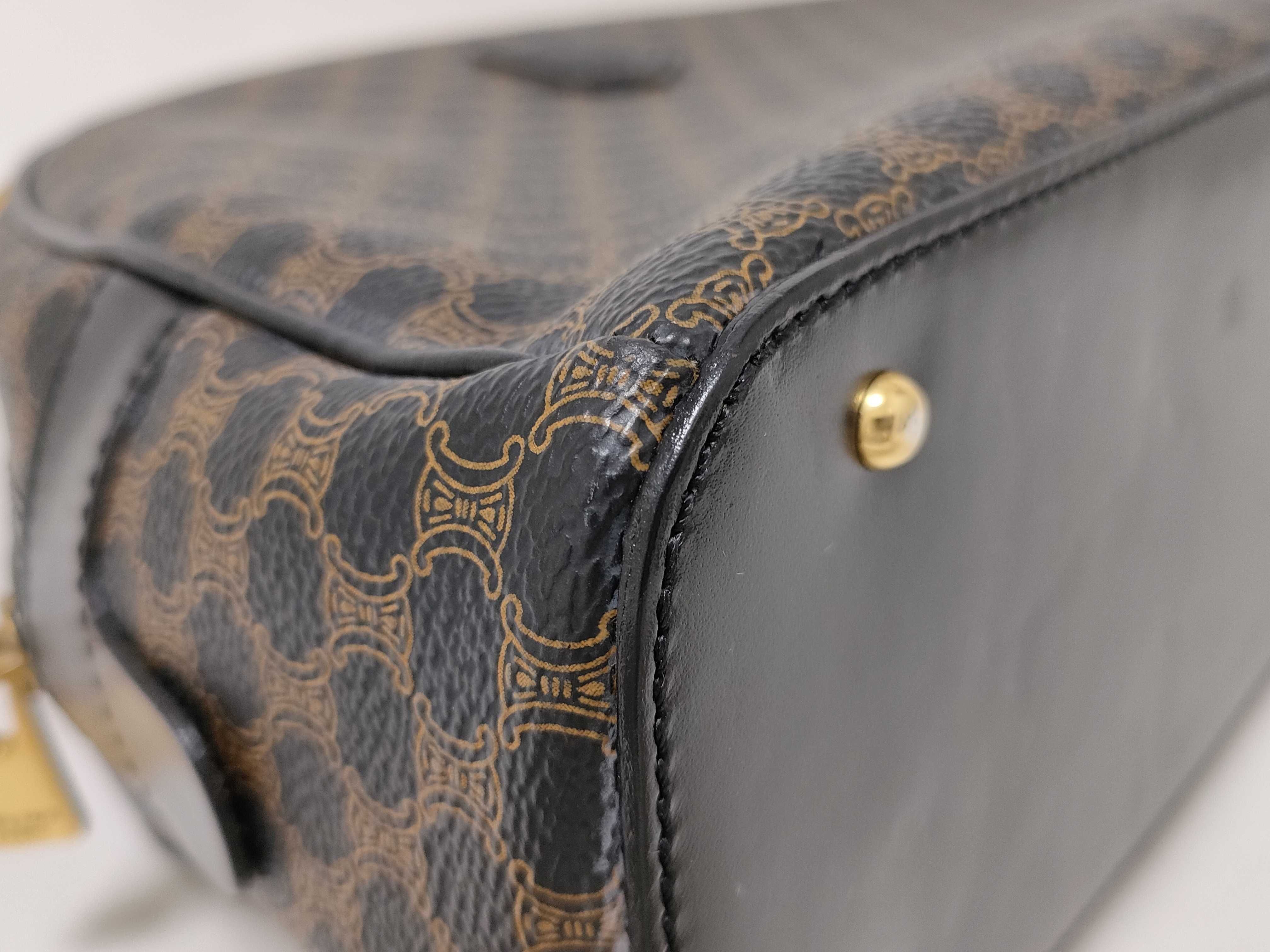 Macadam pattern half moon handbag black handbag — view 6