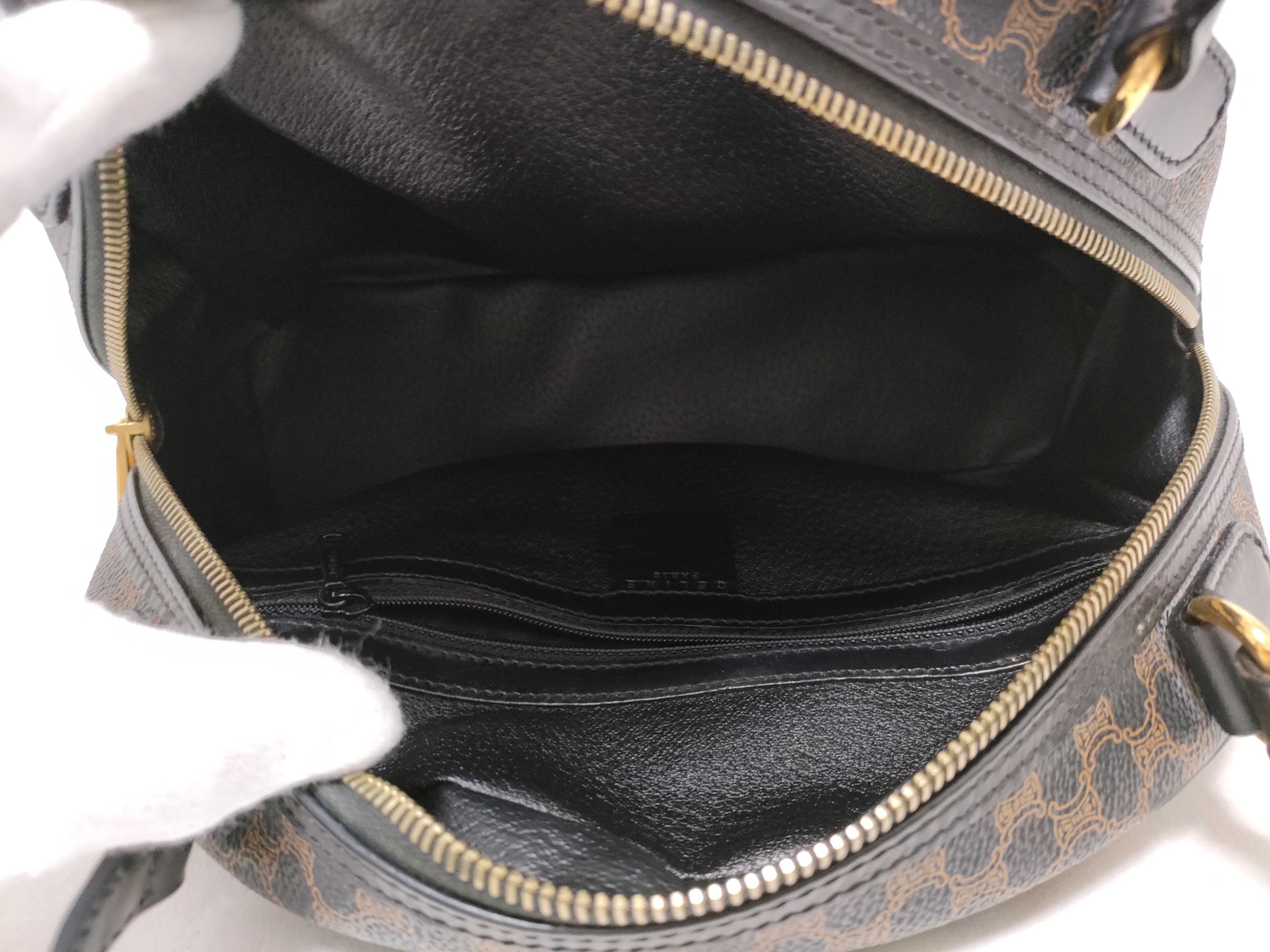 Macadam pattern half moon handbag black handbag — view 10