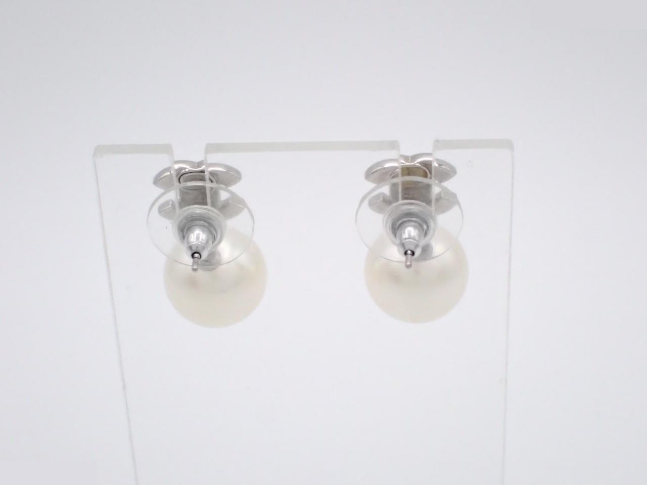 Earrings, Coco Mark design, Silver, A18V — view 2