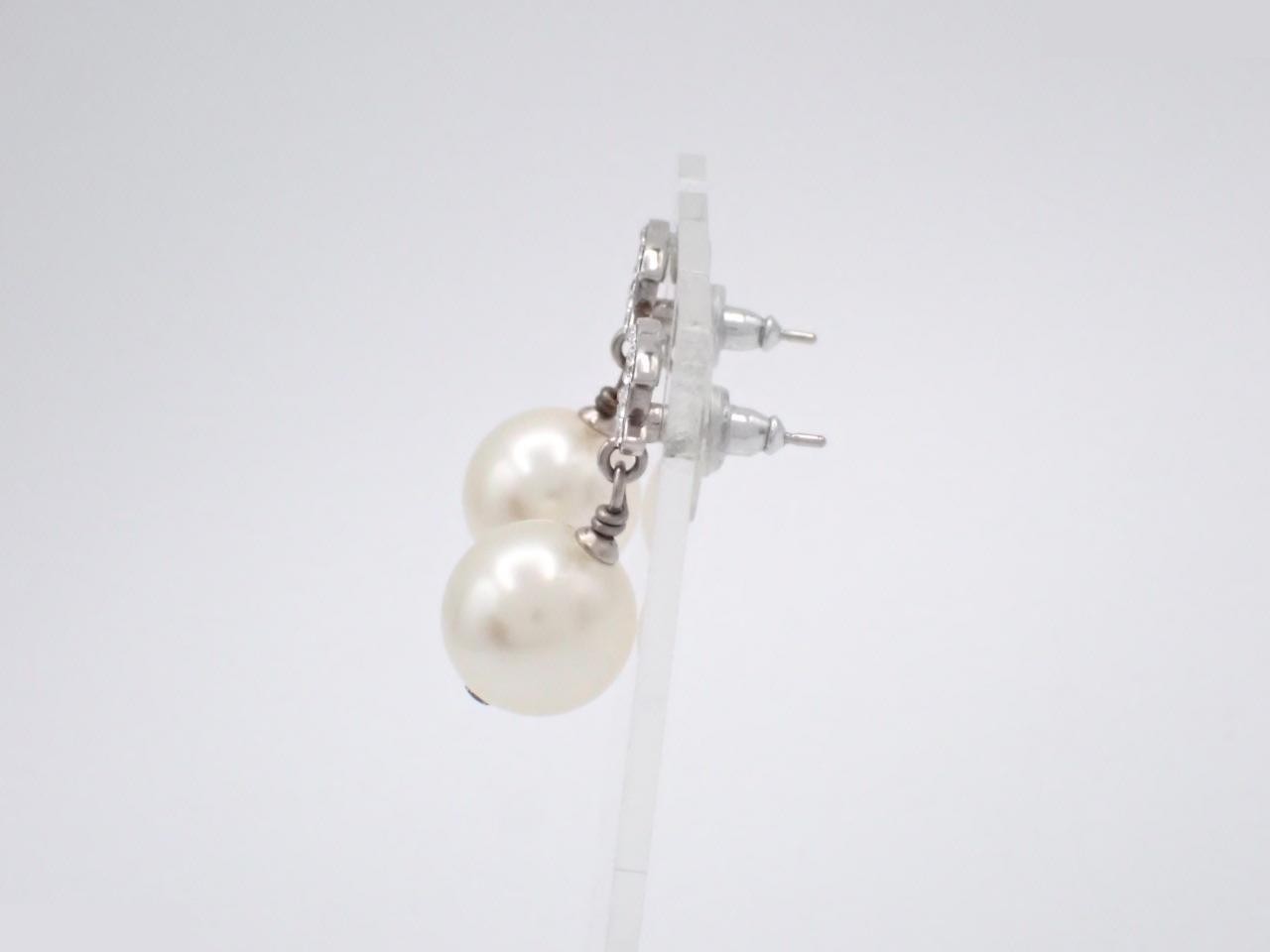 Earrings, Coco Mark design, Silver, A18V — view 3