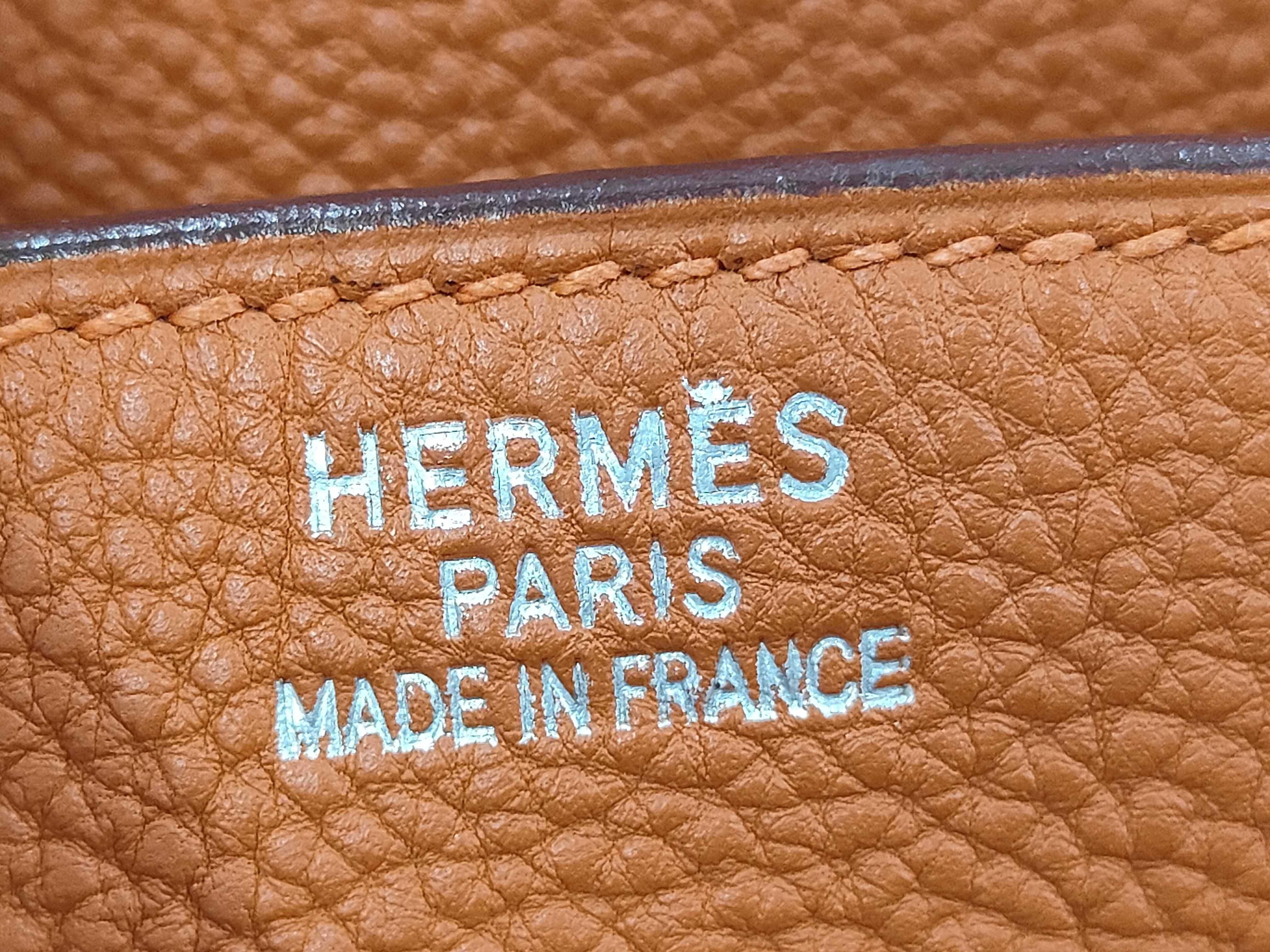 Birkin 35 Orange Tone Silver Hardware I Stamp Handbag — view 11