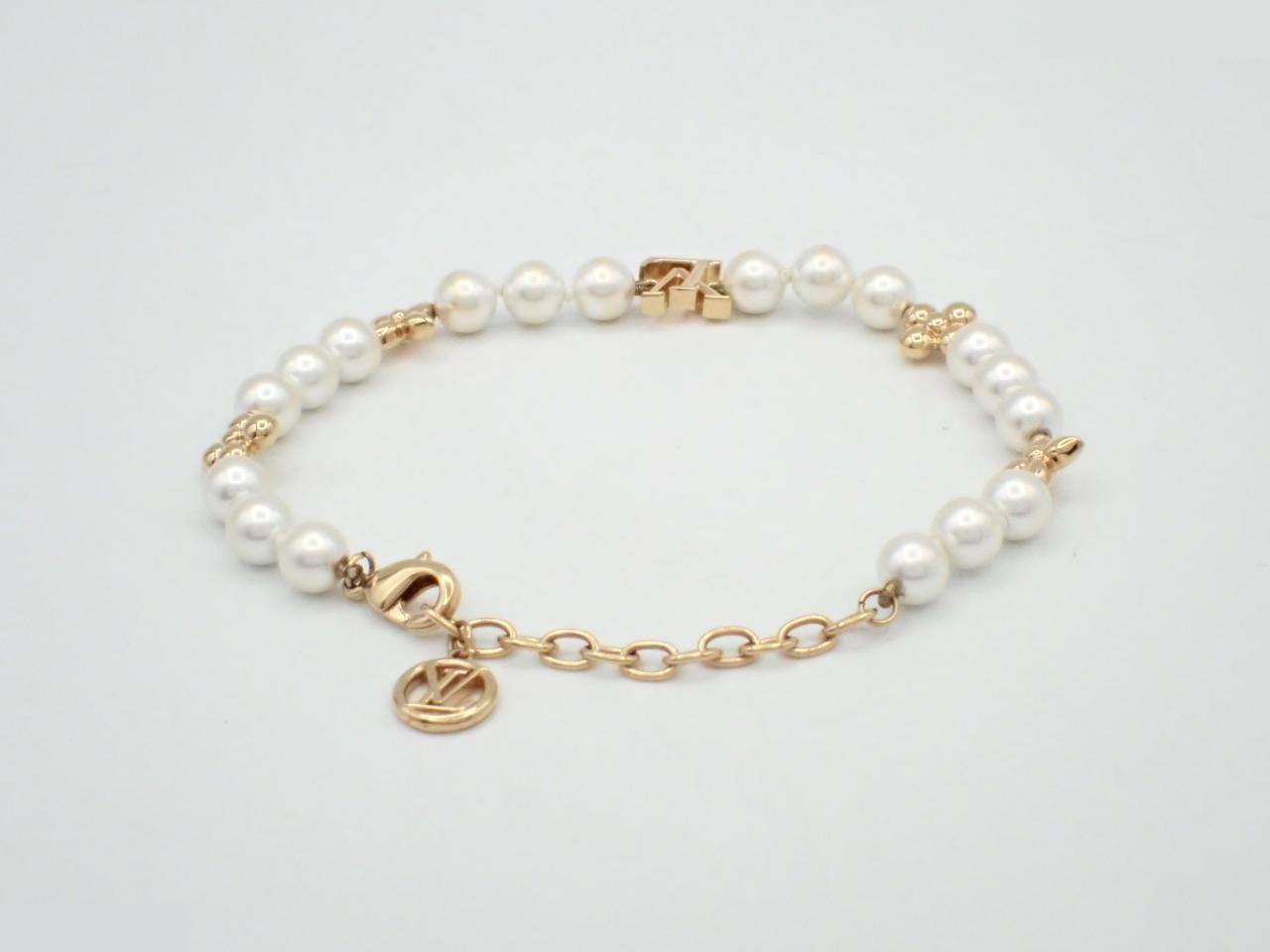 M1129A Bracelet, GP, Faux Pearl, 6.0mm diameter — view 2