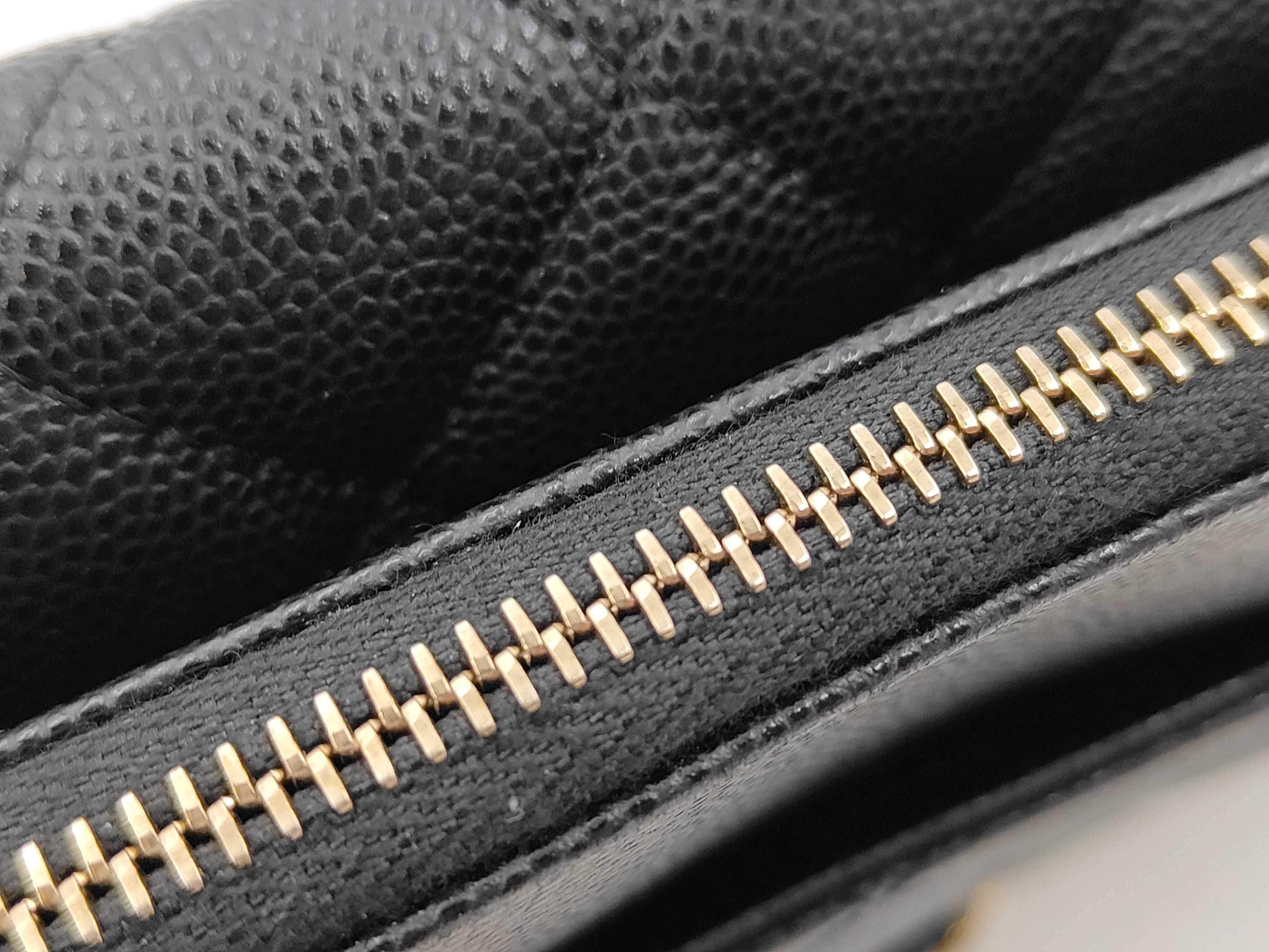 Mini Matelassé Chain Shoulder Bag, Caviar Leather, Black, Vintage Gold Hardware. — view 10