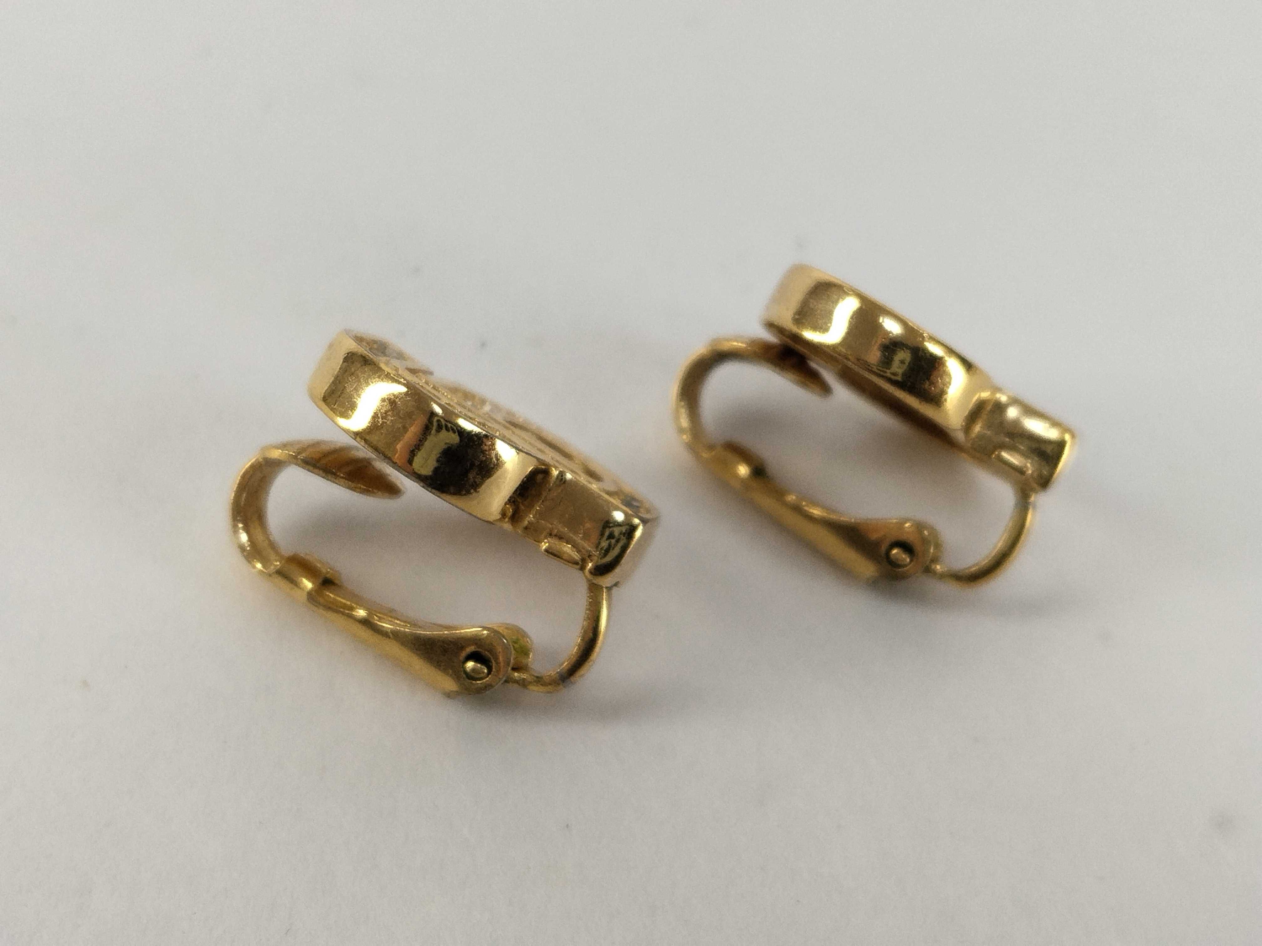 CD Logo Rhinestone Gold Earrings — view 2