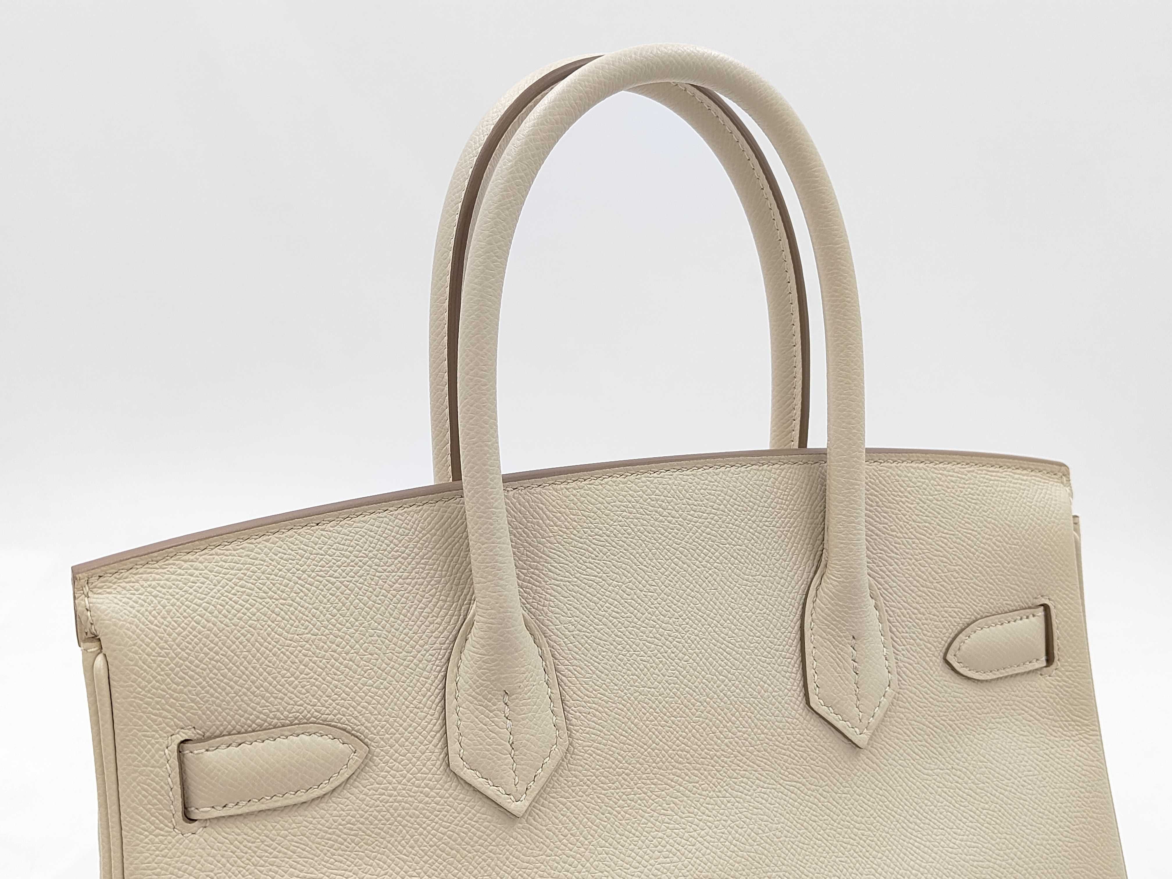 Birkin 30 Epsom Leather Craie Gold Hardware C Stamp Handbag — view 3