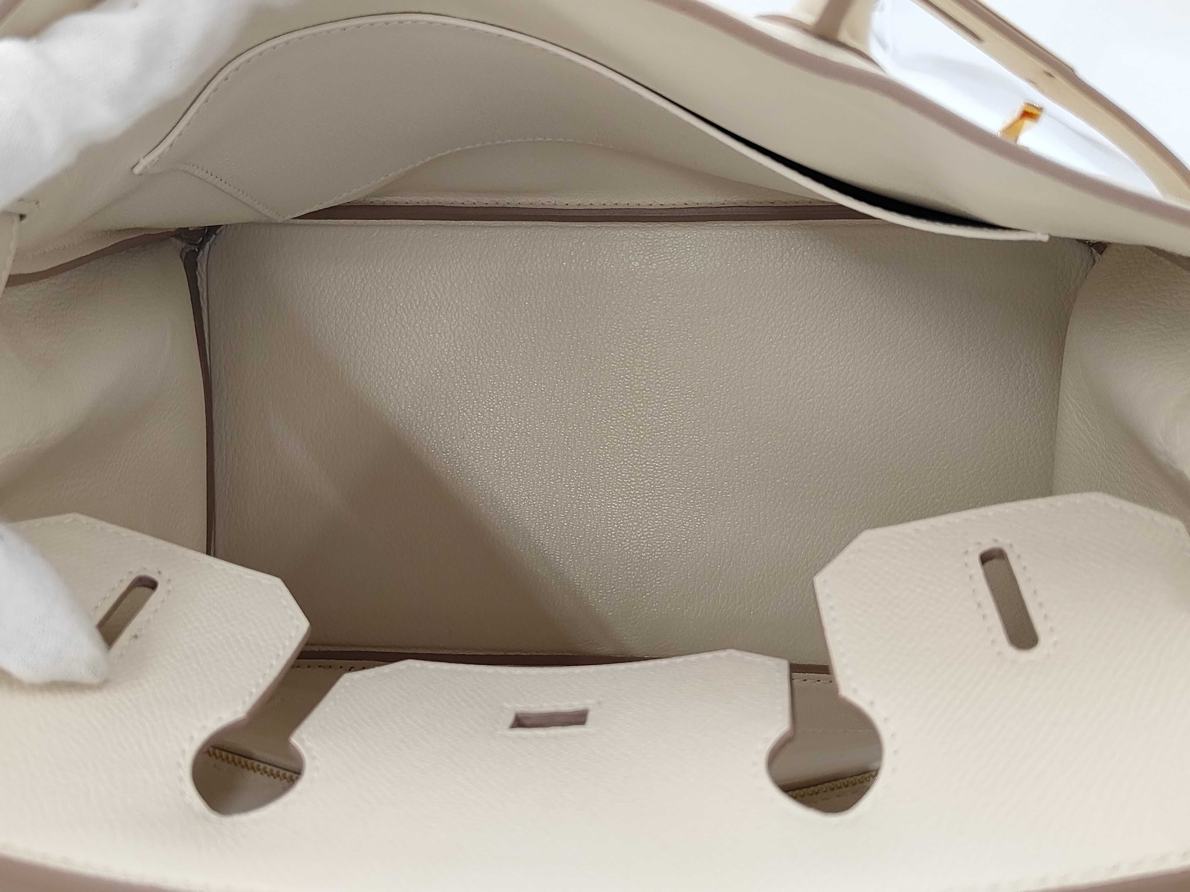 Birkin 30 Epsom Leather Craie Gold Hardware C Stamp Handbag — view 8