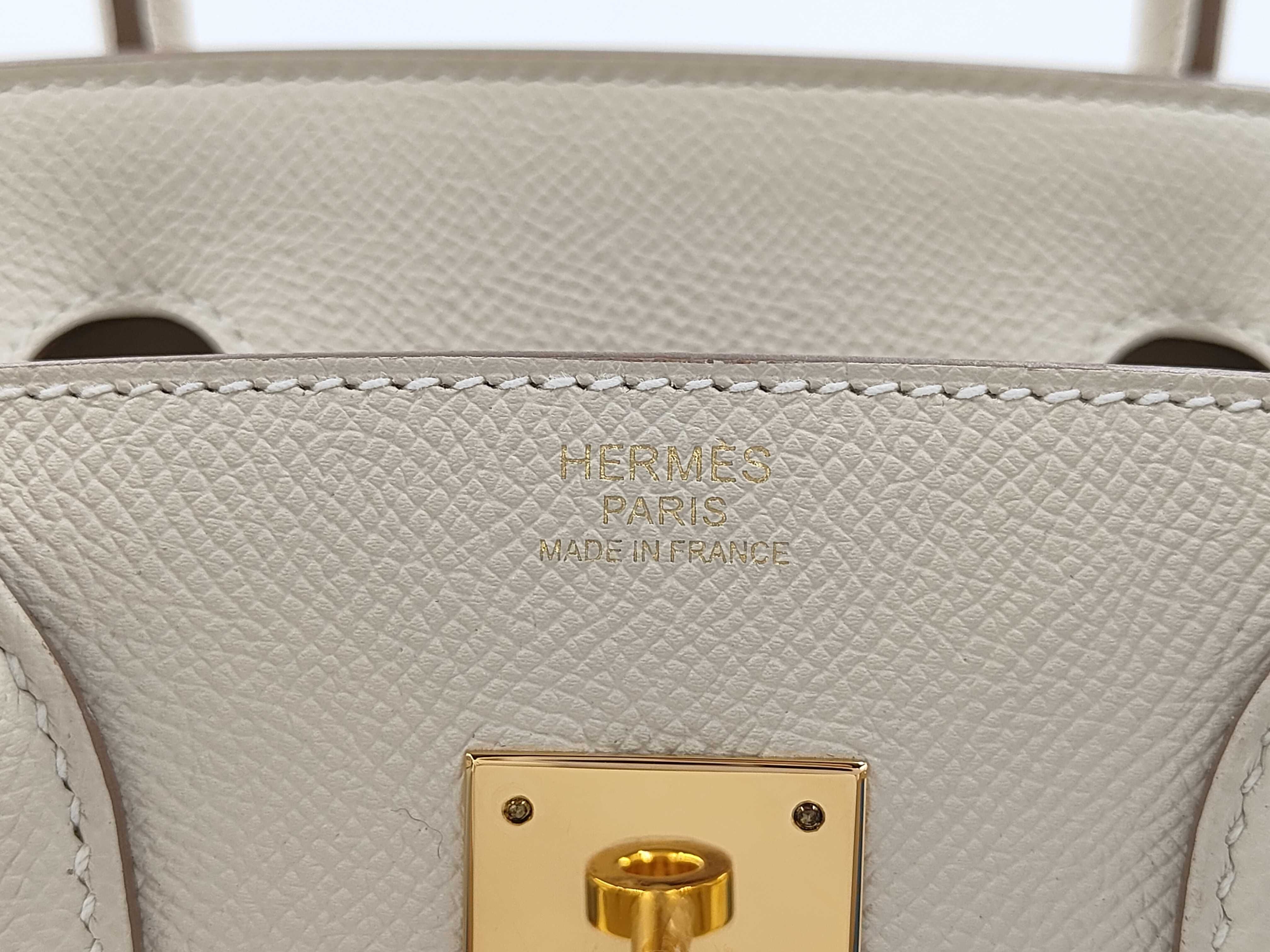 Birkin 30 Epsom Leather Craie Gold Hardware C Stamp Handbag — view 9