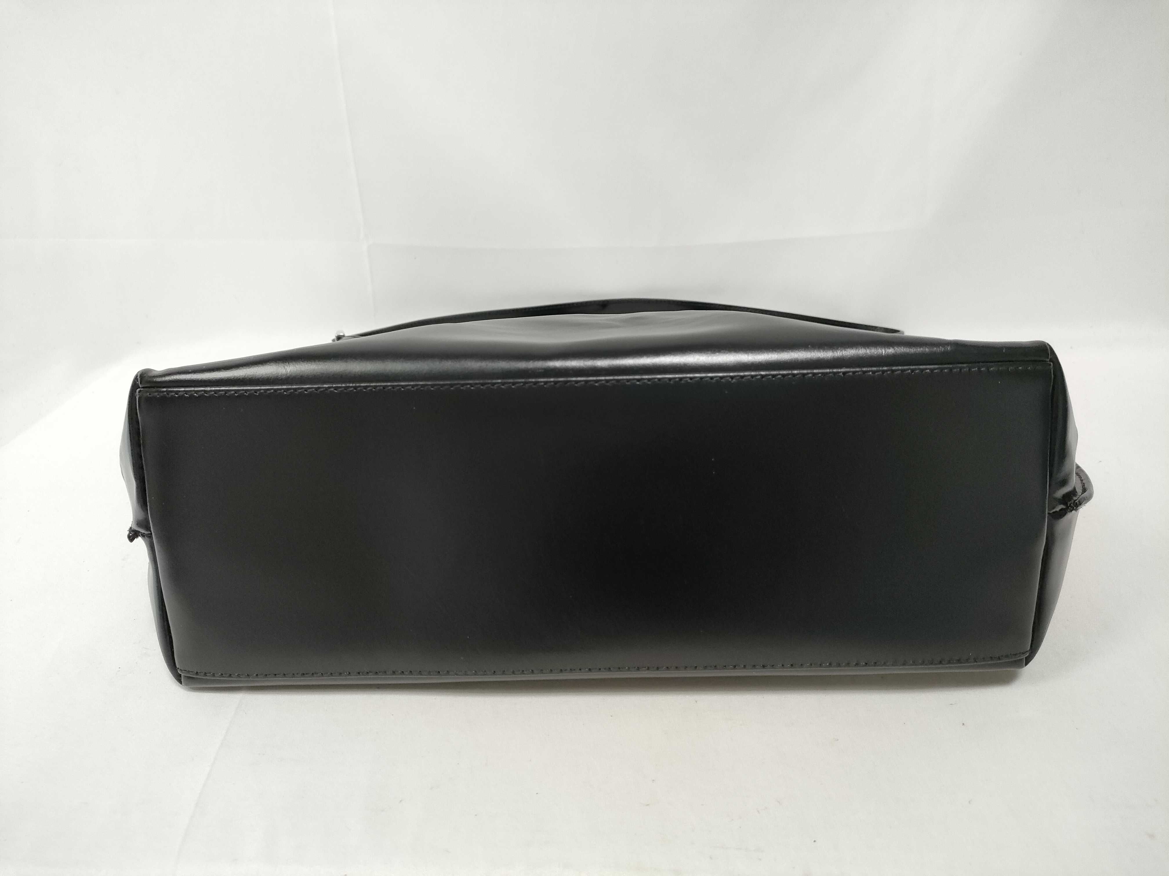 leather semi-shoulder bag black handbag — view 3