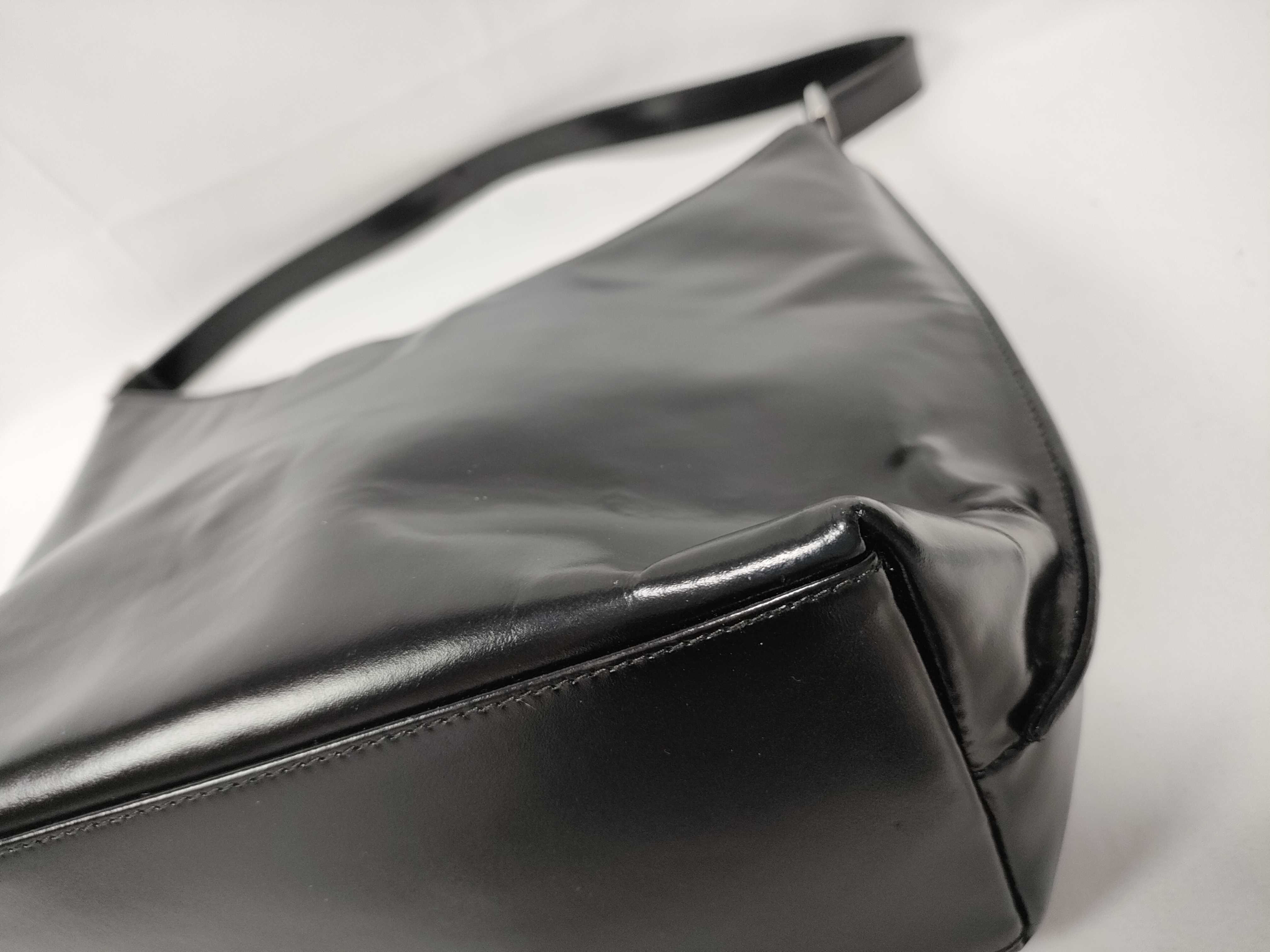 leather semi-shoulder bag black handbag — view 4