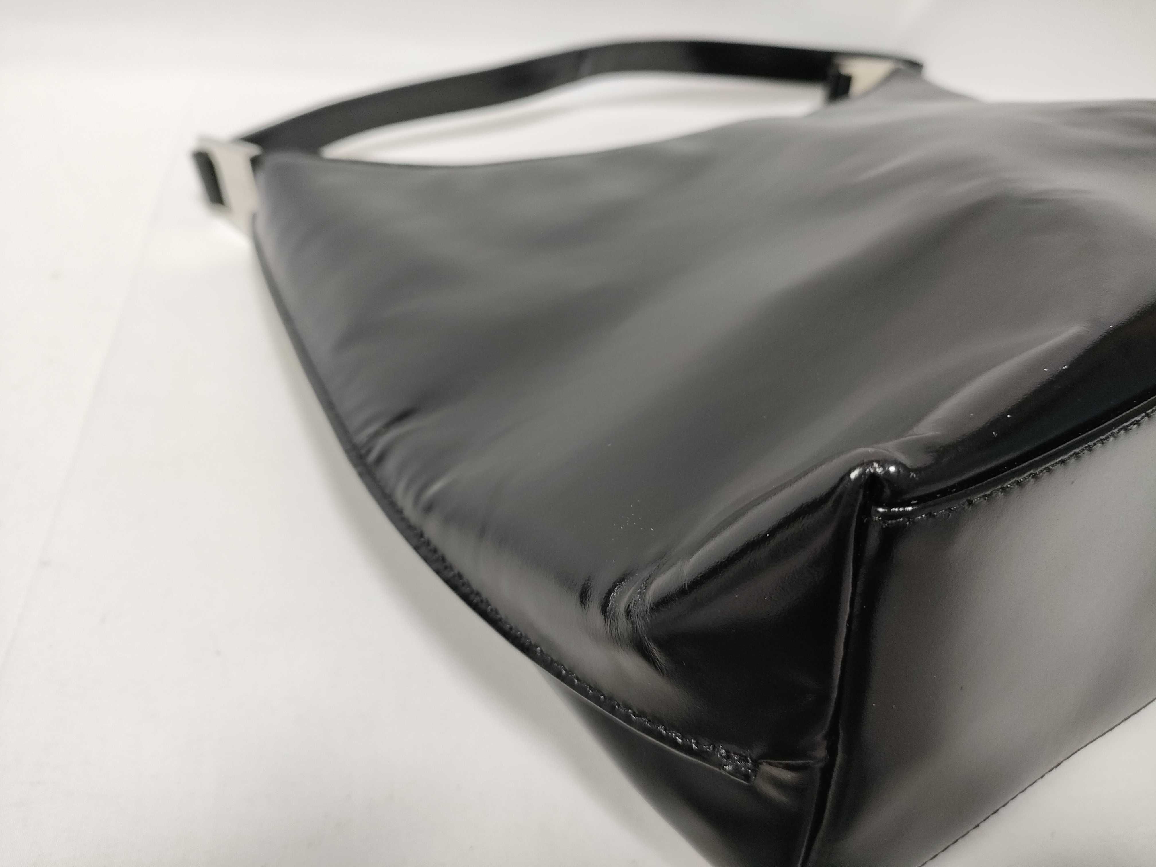 leather semi-shoulder bag black handbag — view 5