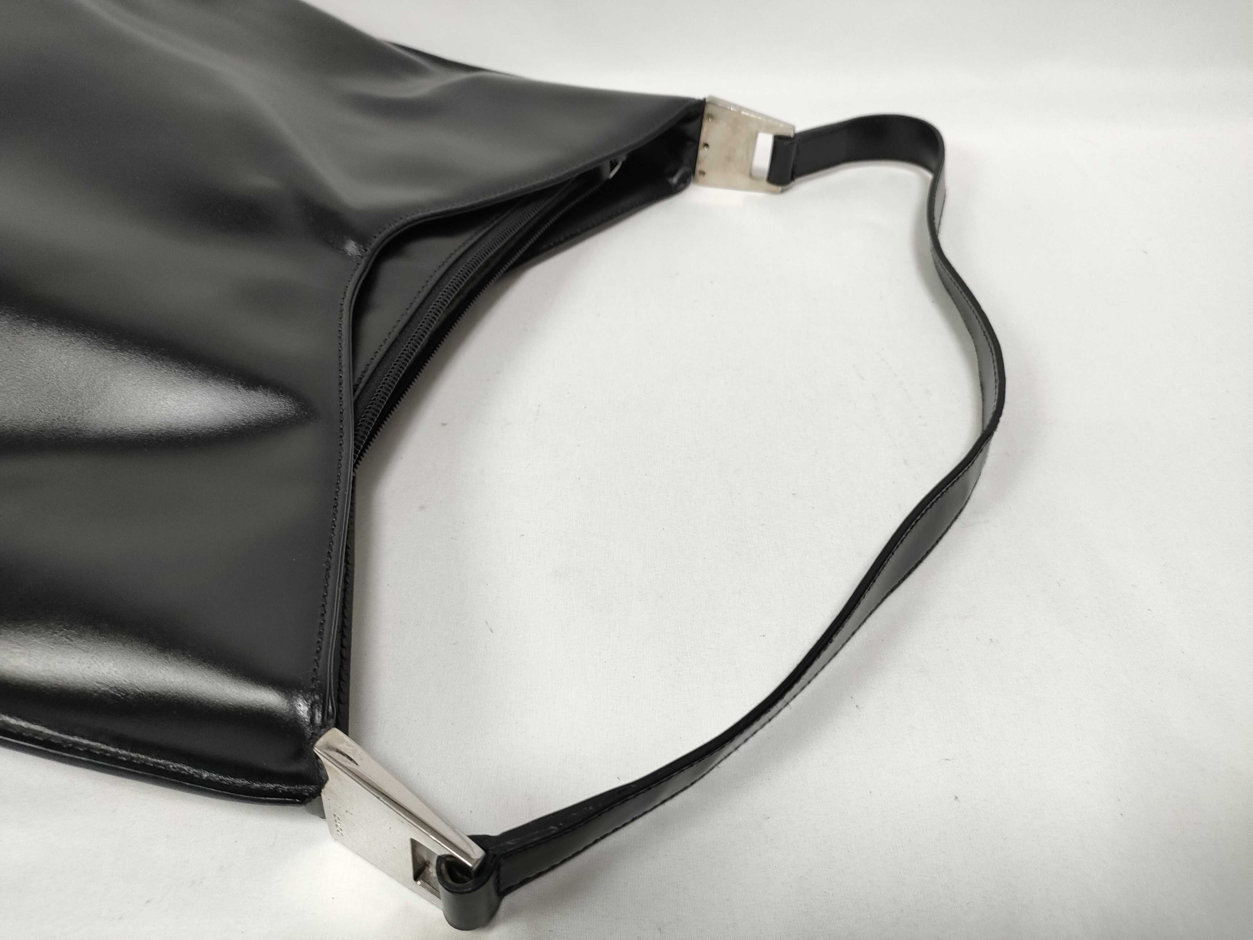leather semi-shoulder bag black handbag — view 8