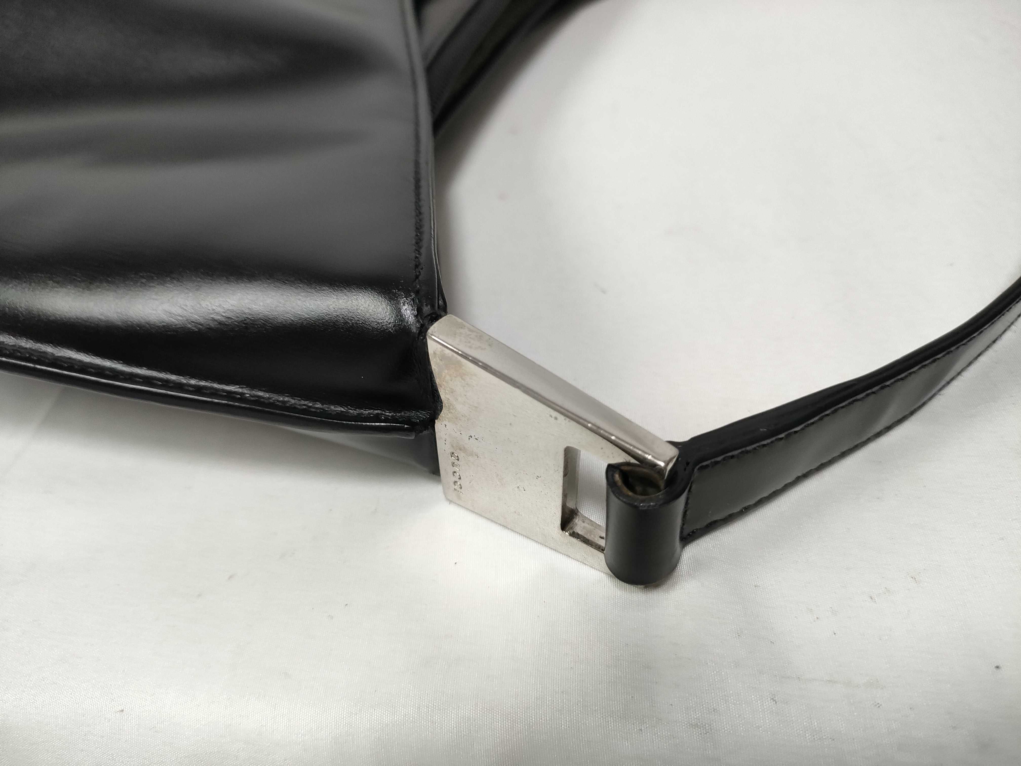 leather semi-shoulder bag black handbag — view 9