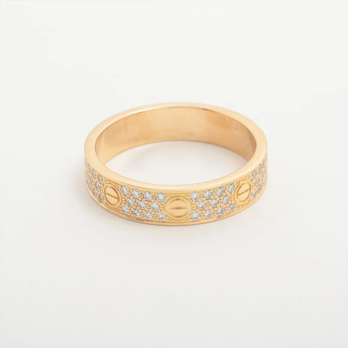 Love SM pave diamond ring 750(YG) 5.1g 58 466CXQ hole dent — view 2