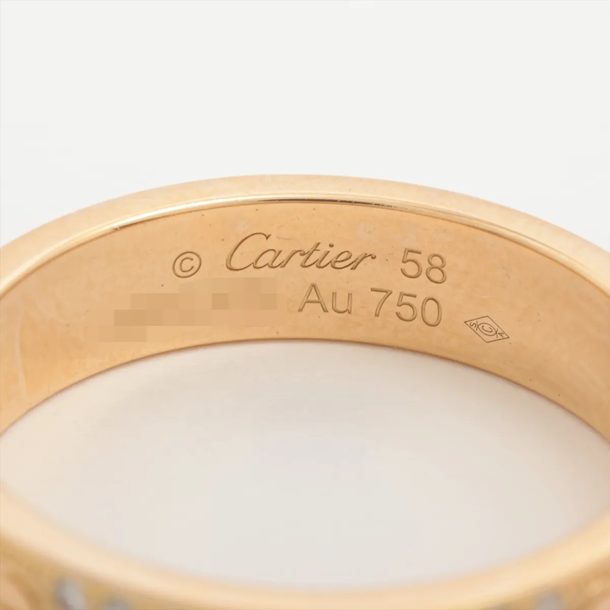 Love SM pave diamond ring 750(YG) 5.1g 58 466CXQ hole dent — view 3