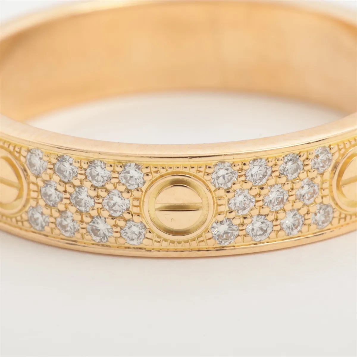 Love SM pave diamond ring 750(YG) 5.1g 58 466CXQ hole dent — view 4