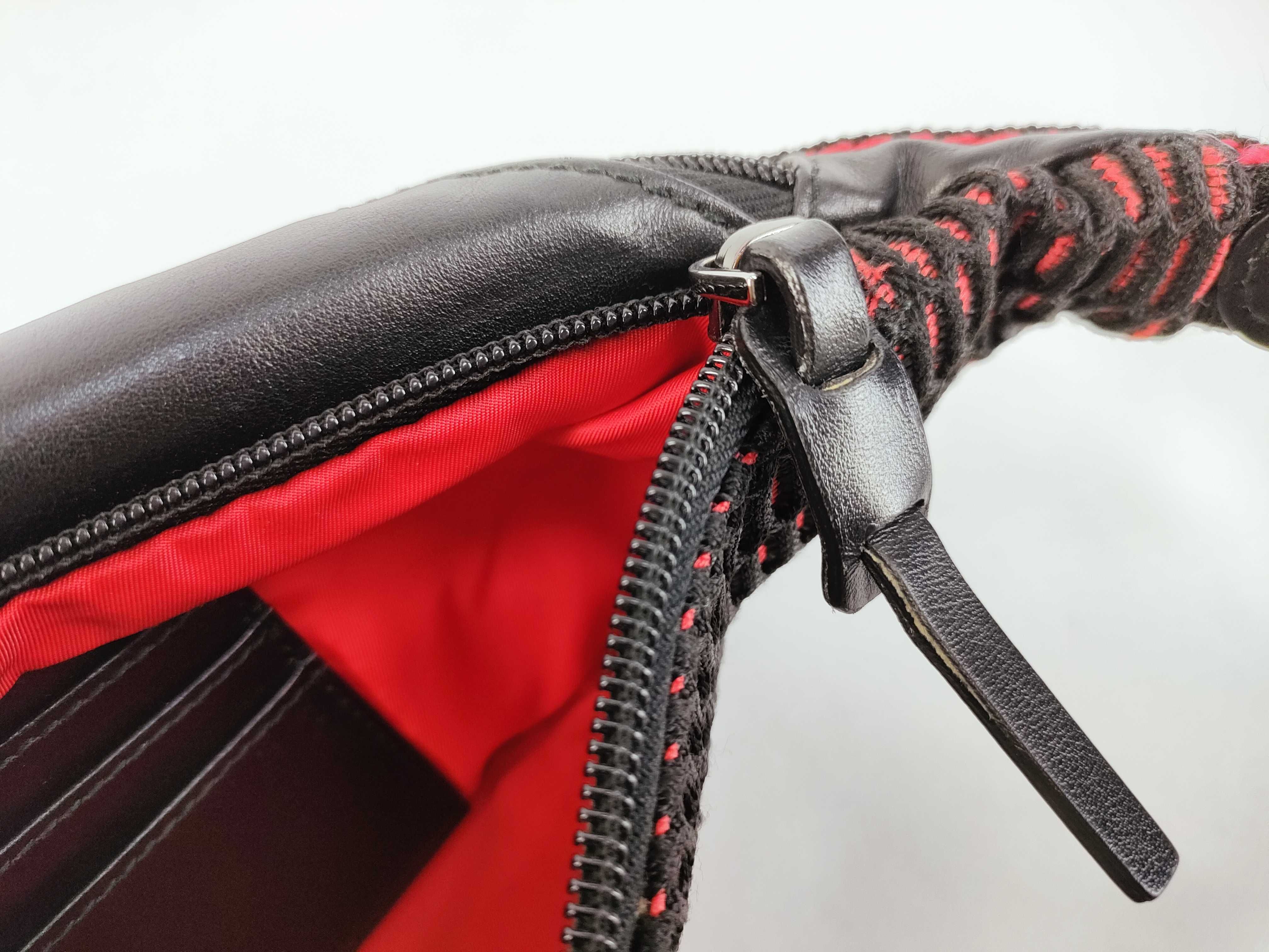 Studded Nylon x Leather Body Bag, Black Shoulder Bag — view 9