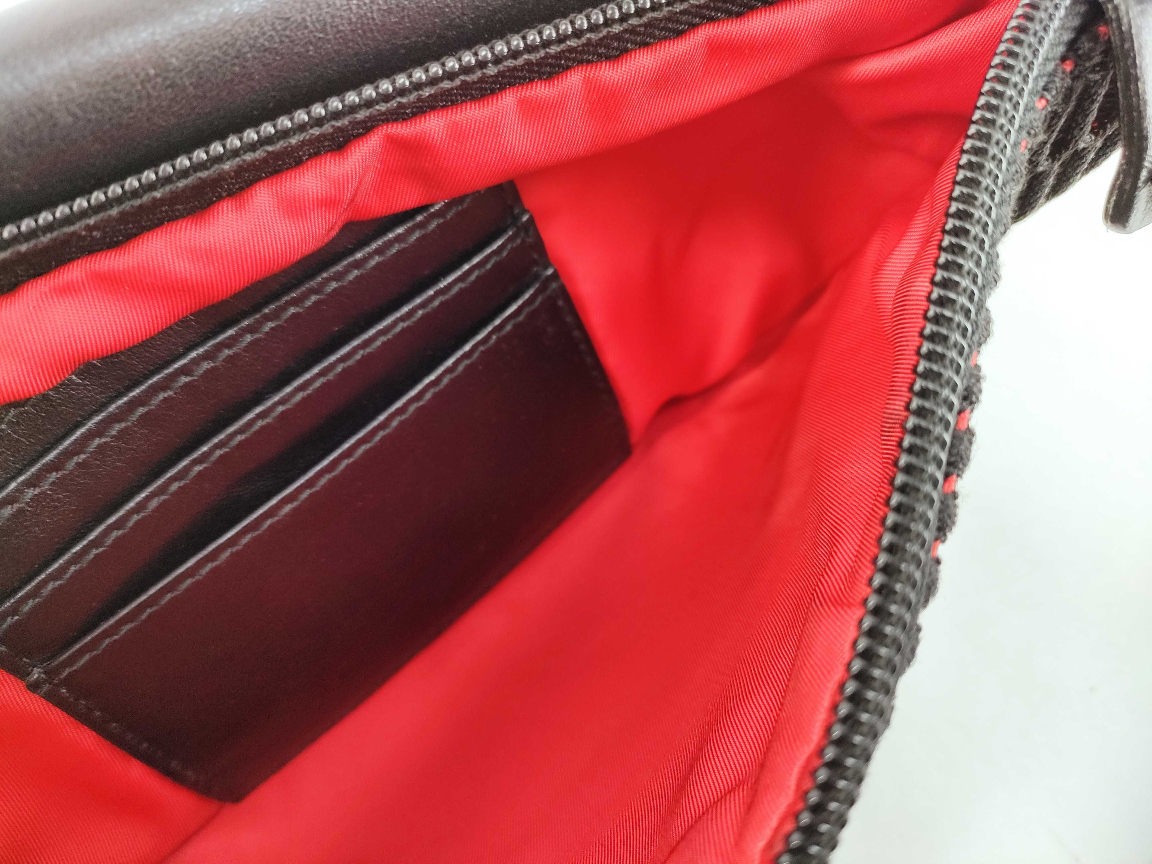 Studded Nylon x Leather Body Bag, Black Shoulder Bag — view 10