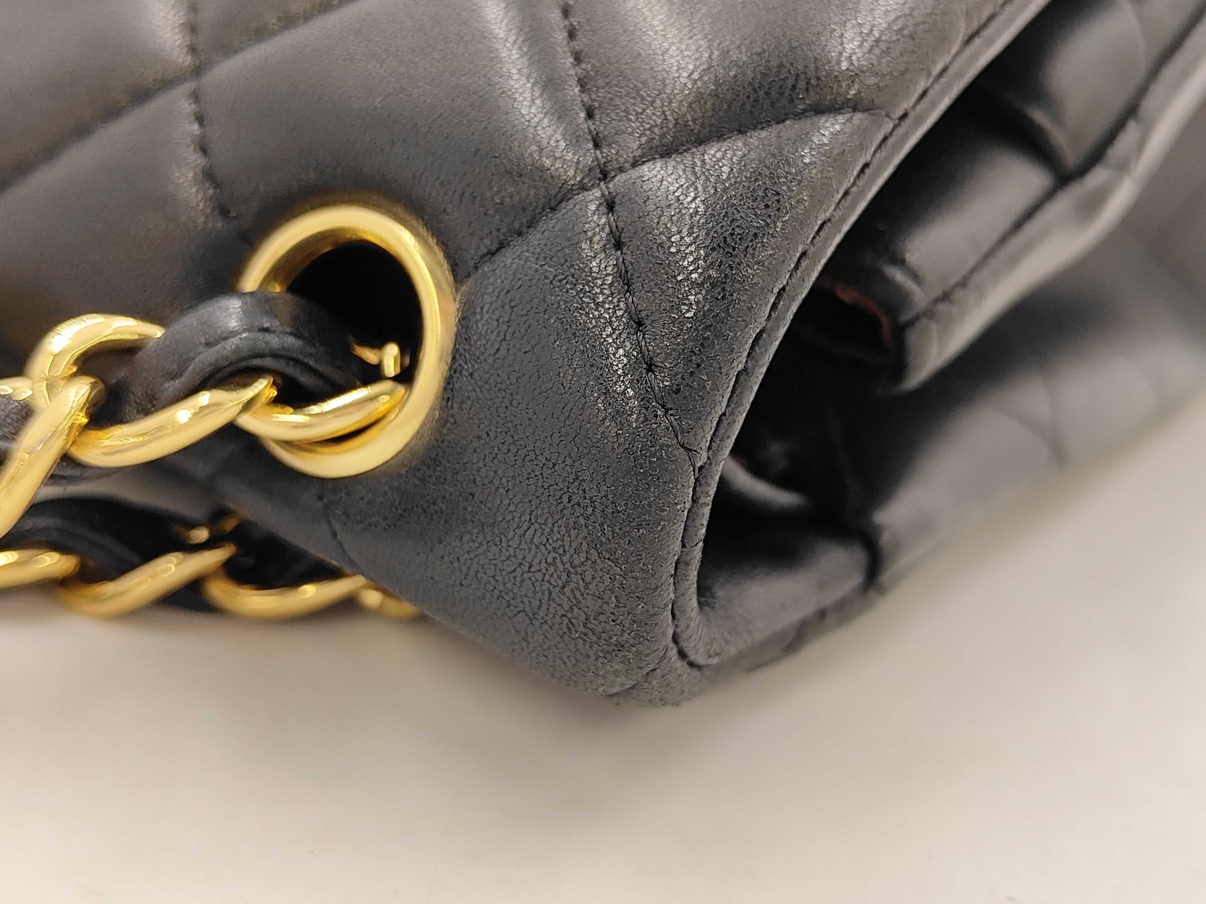 Matelassé 30 Double Flap Chain Shoulder Bag, Lambskin, Black — view 13