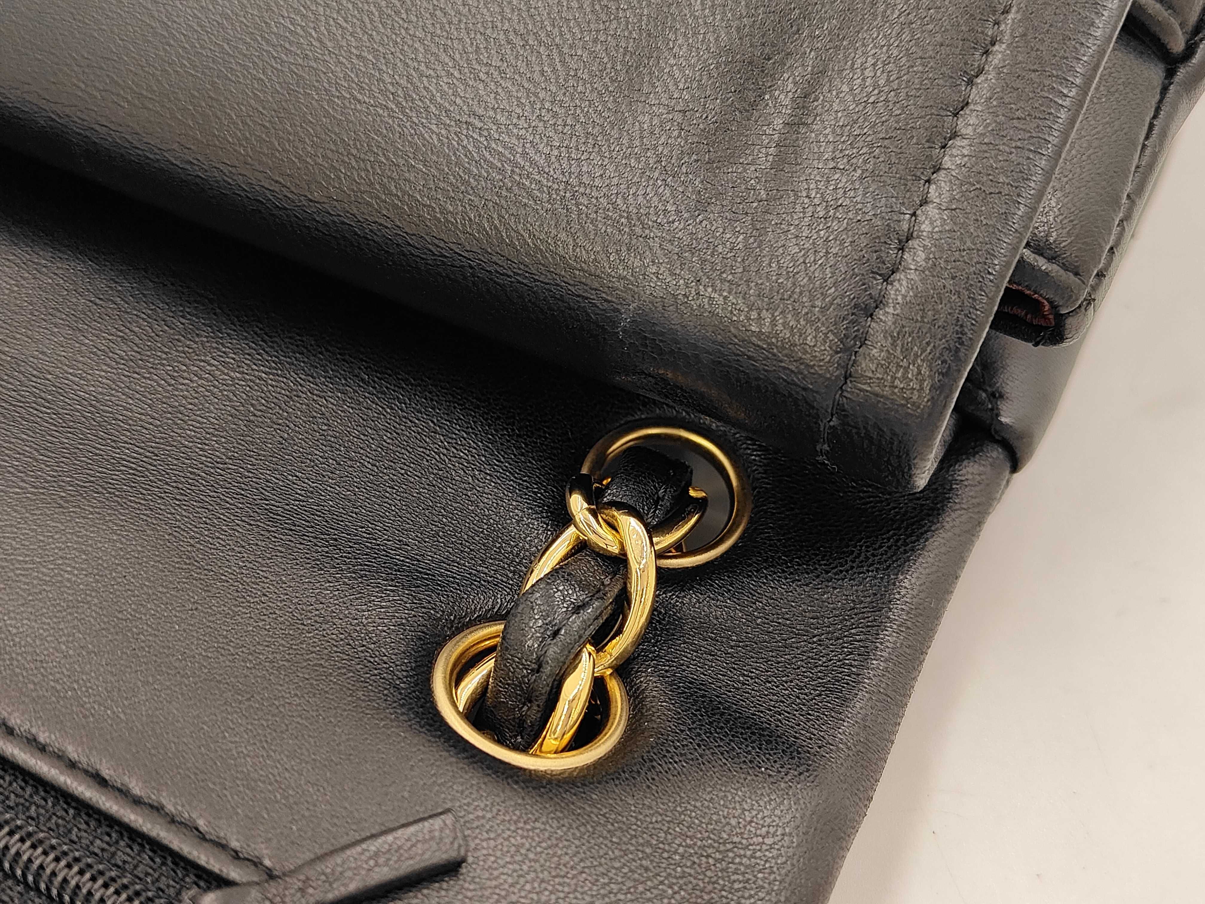 Matelassé 30 Double Flap Chain Shoulder Bag, Lambskin, Black — view 5