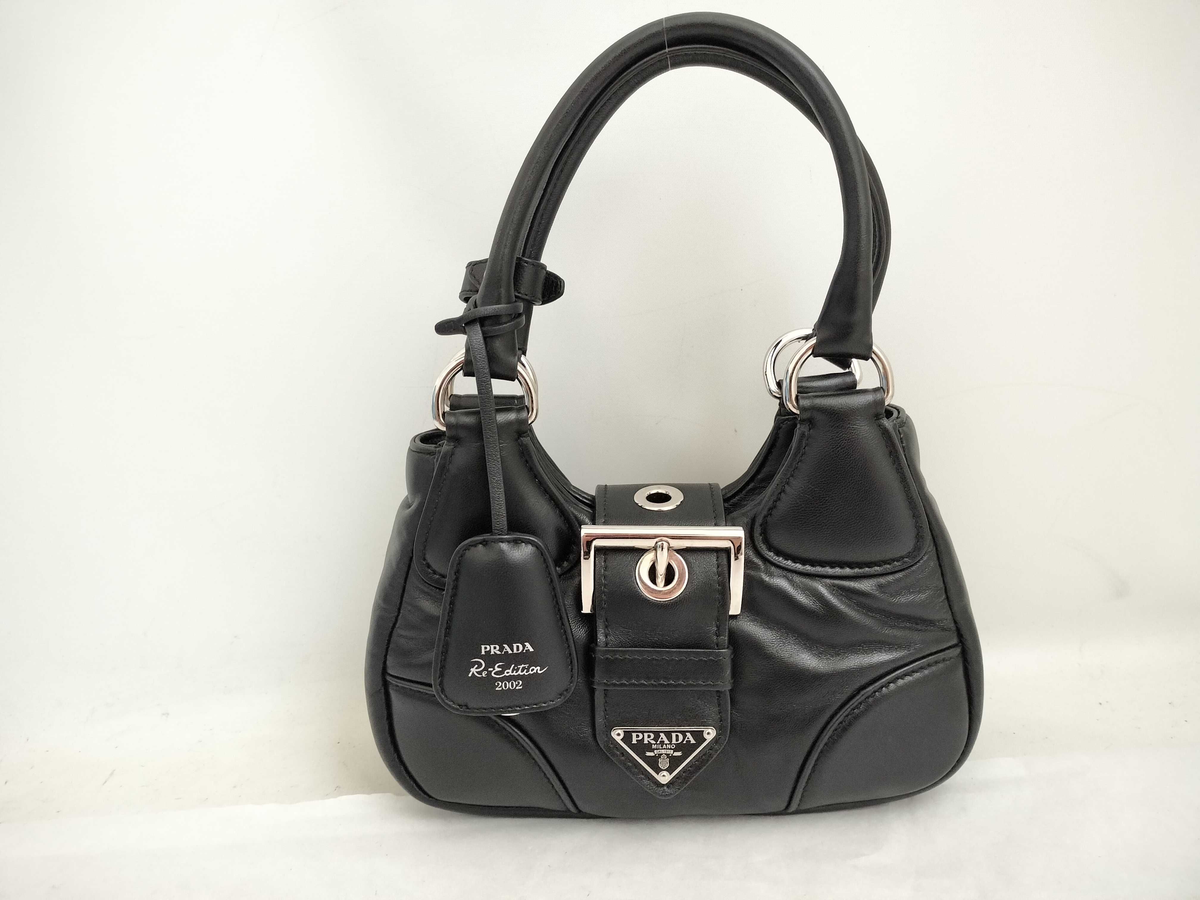 Moon Padded Nappa Leather Handbag, Black, 1BA381 (Handbag)
