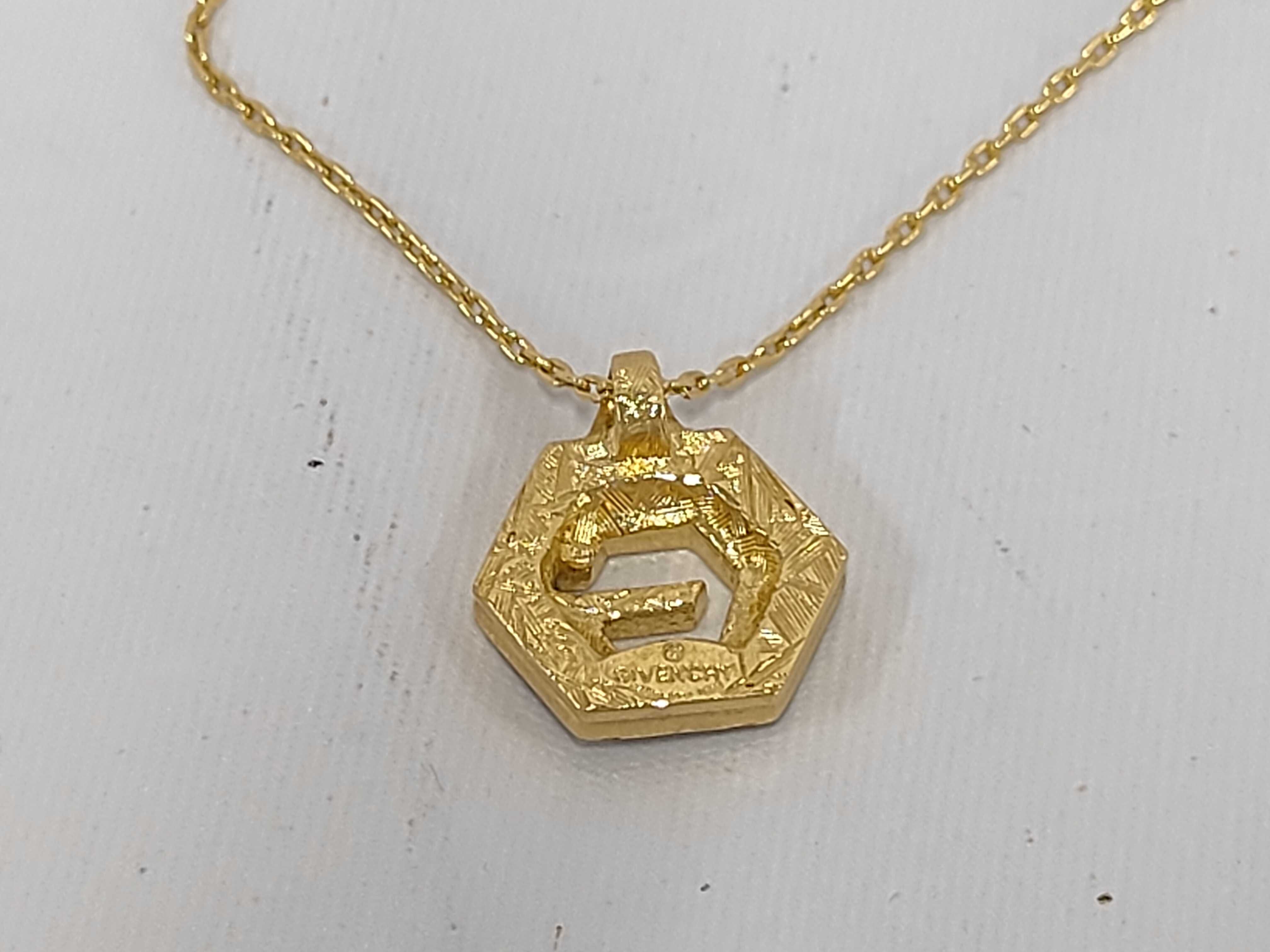 G-logo rhinestone gold necklace — view 2