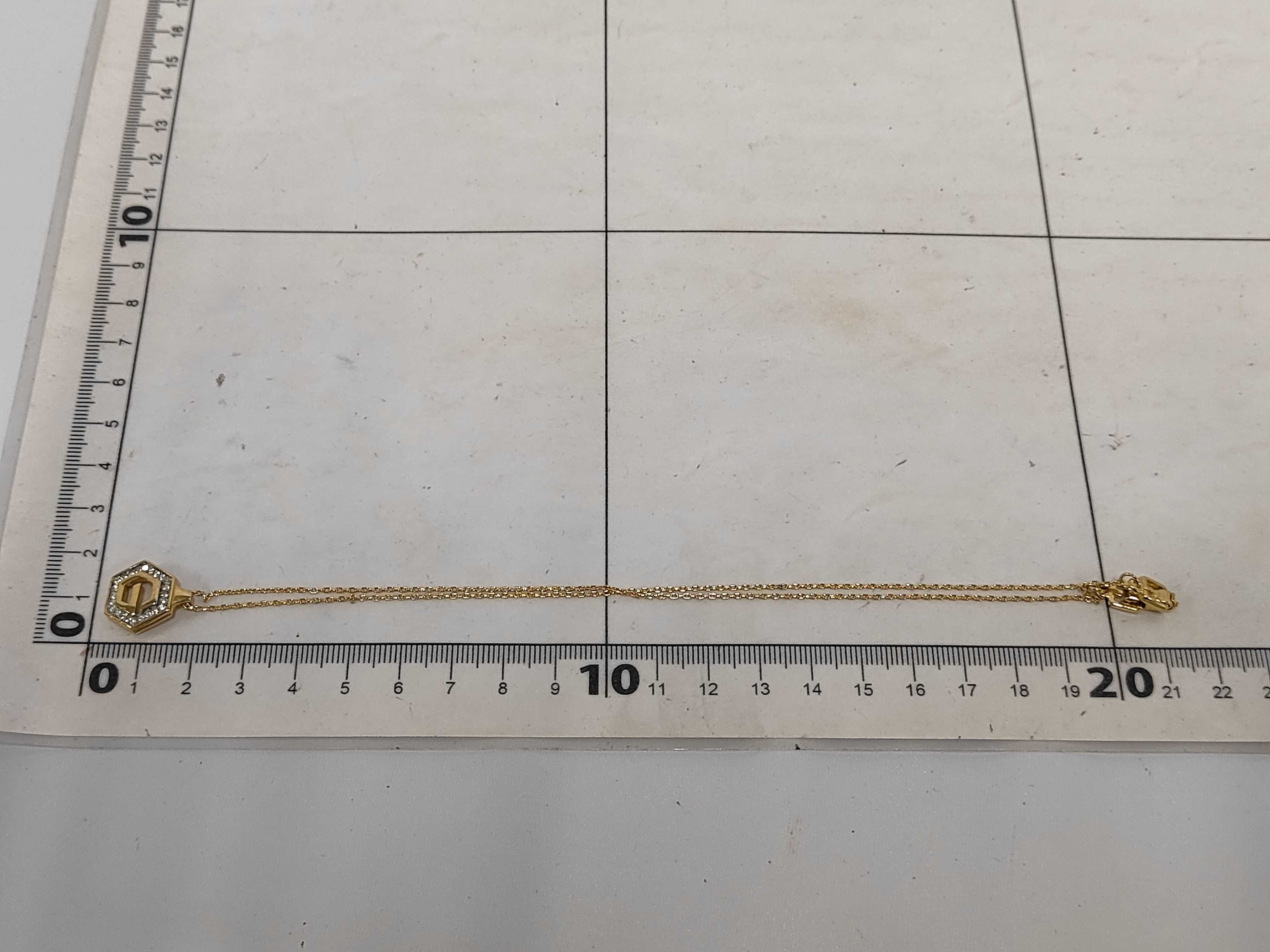 G-logo rhinestone gold necklace — view 7