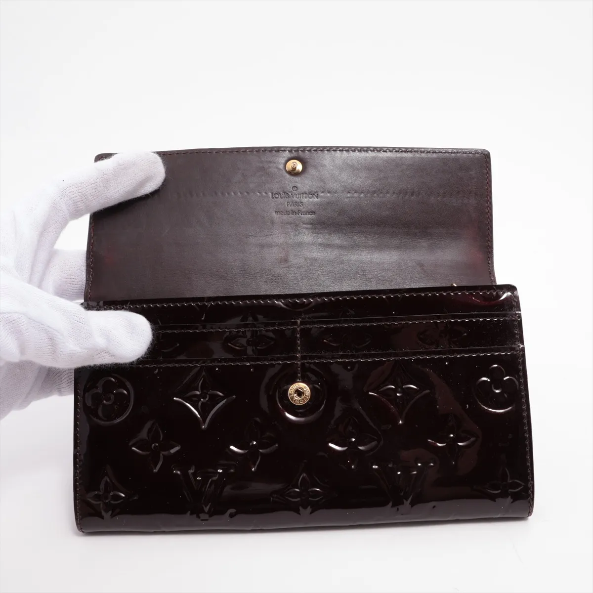 Vernis Portefeuille Sarah M93524 TH3089 Amarante Long Wallet — view 3