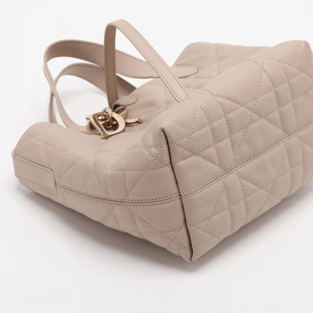 Macro Cannage Toujours Leather 2-Way Handbag, Beige, Lucky Star — view 4
