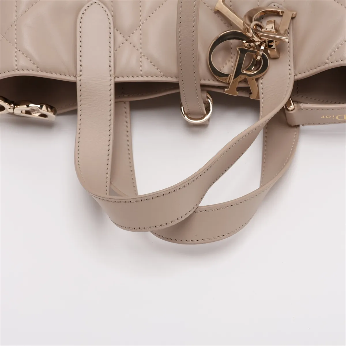 Macro Cannage Toujours Leather 2-Way Handbag, Beige, Lucky Star — view 5