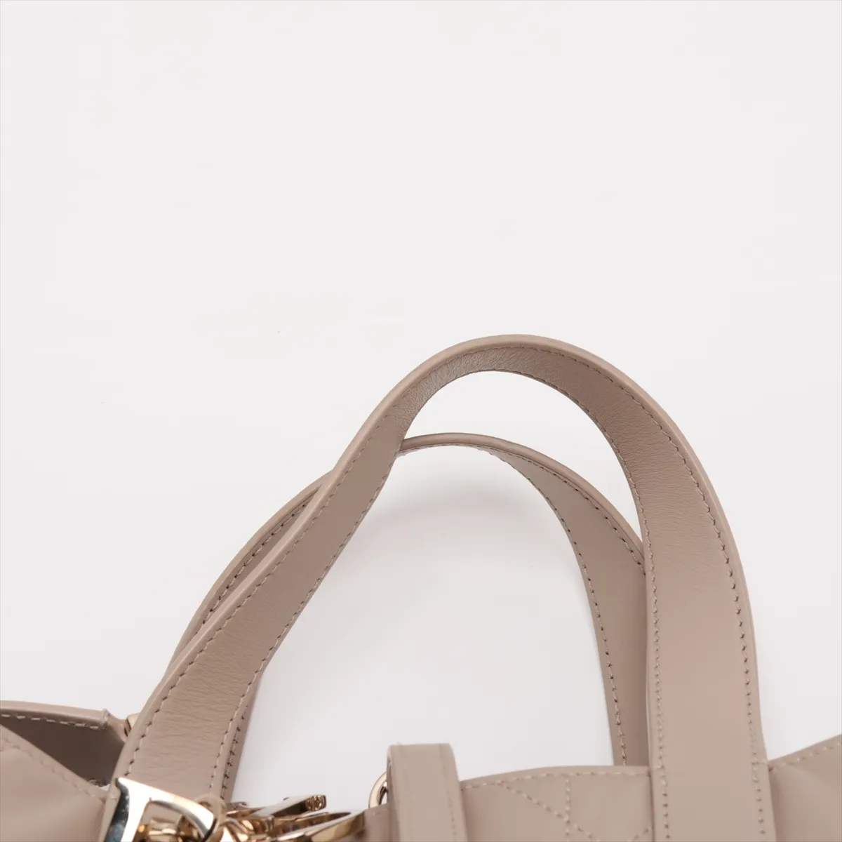 Macro Cannage Toujours Leather 2-Way Handbag, Beige, Lucky Star — view 6