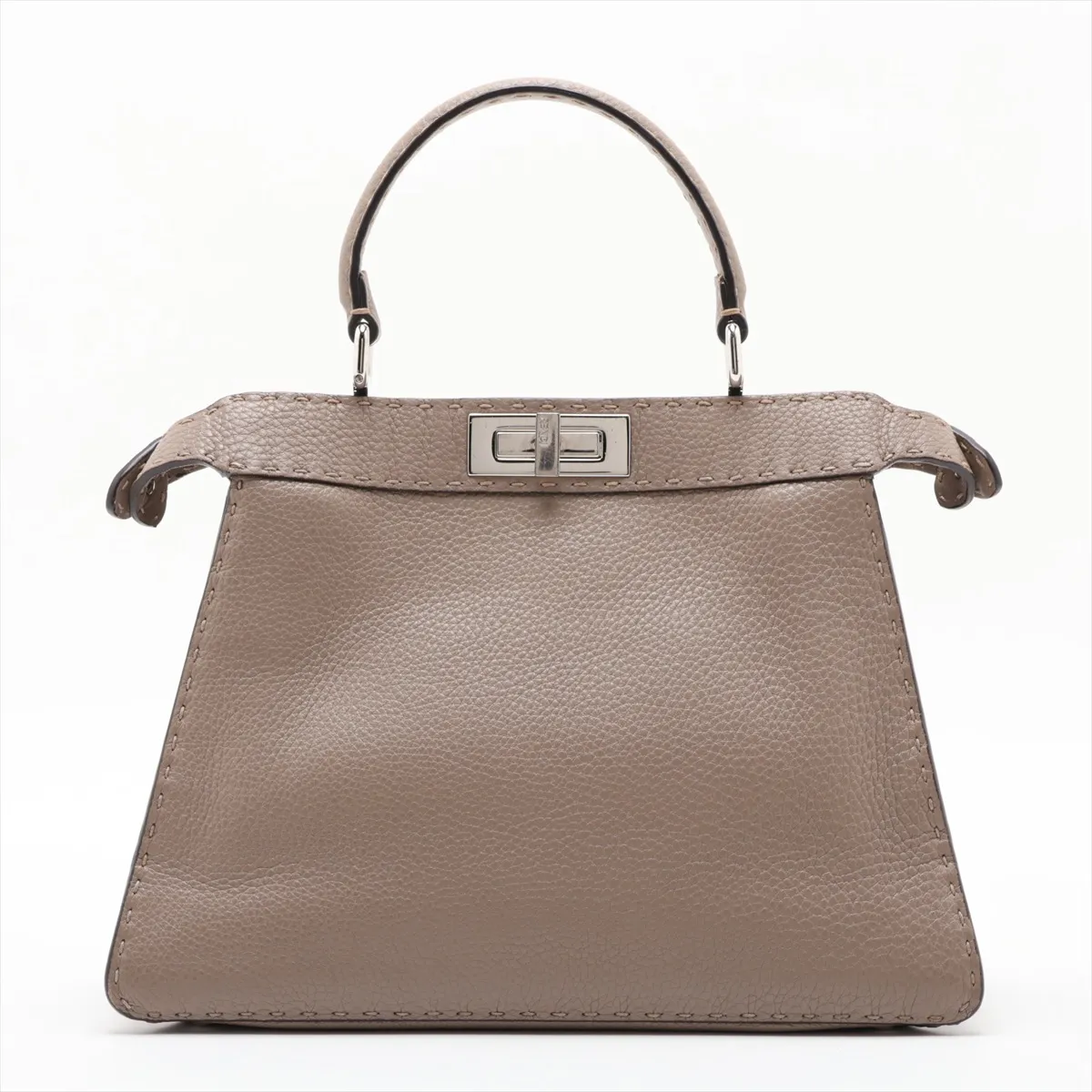 Selleria Peekaboo I.U Medium Leather Handbag, Greige, 8BN321 — view 2