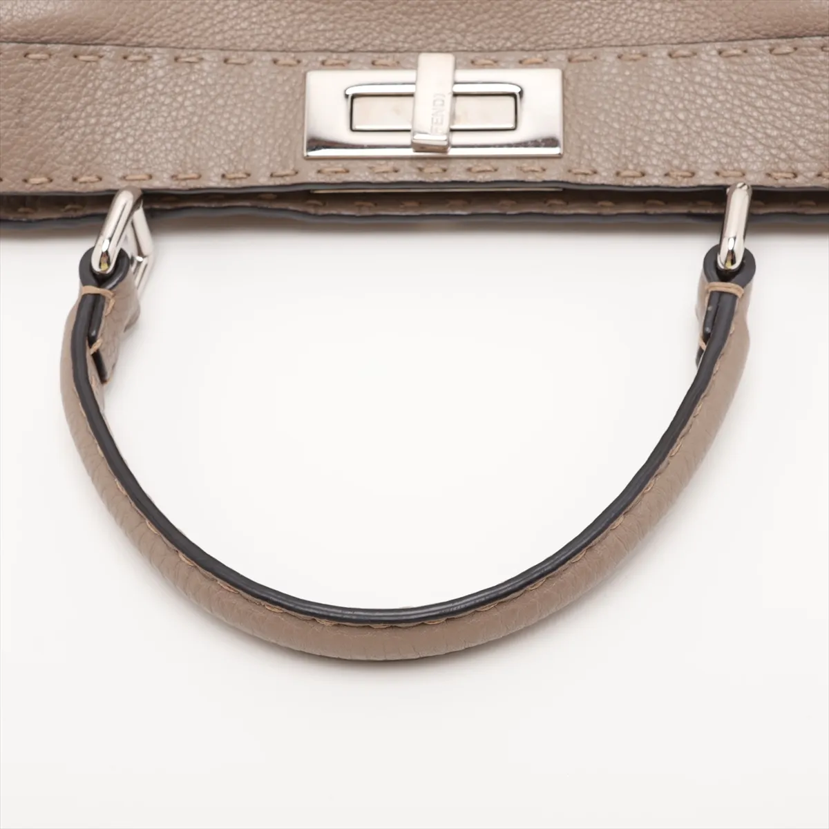 Selleria Peekaboo I.U Medium Leather Handbag, Greige, 8BN321 — view 5