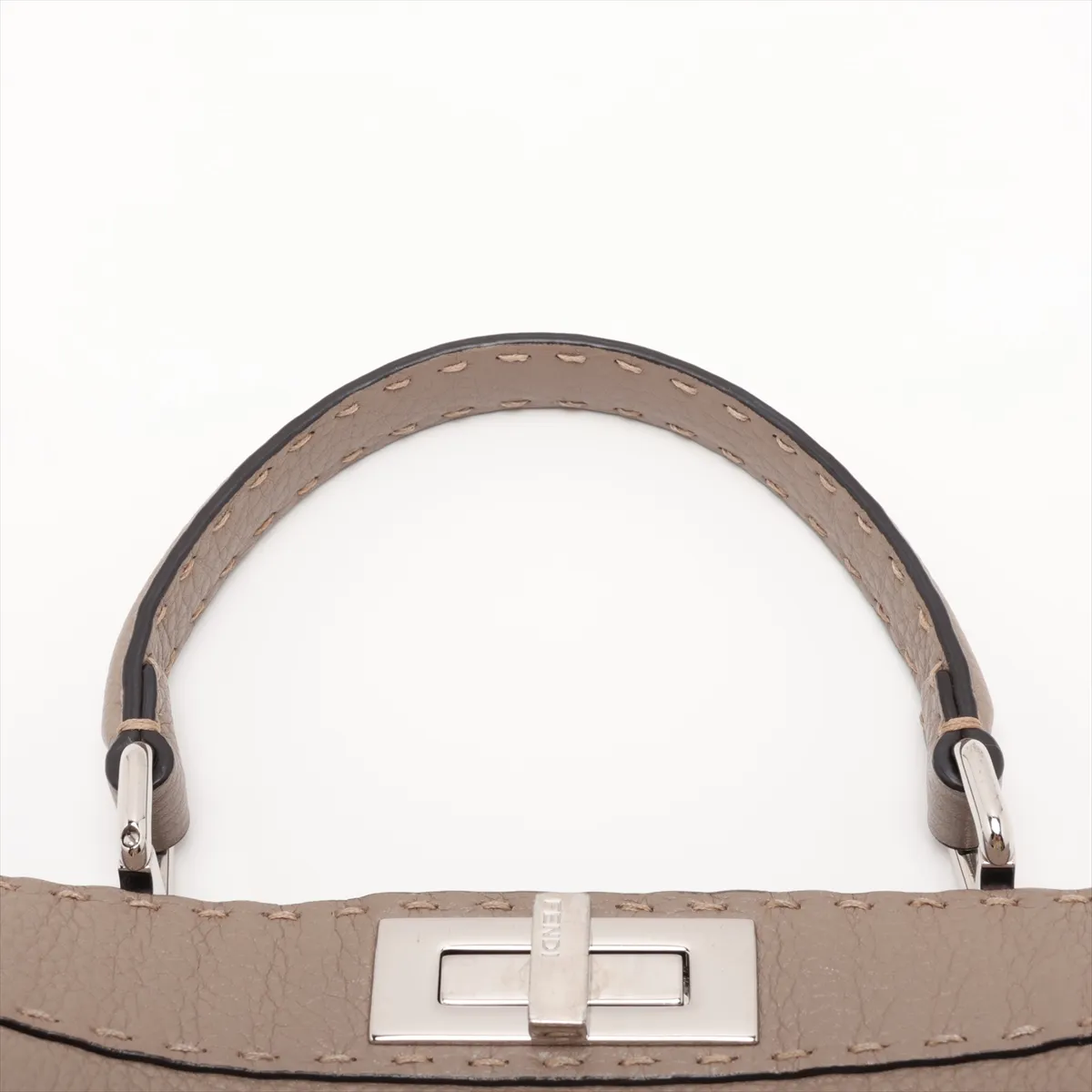 Selleria Peekaboo I.U Medium Leather Handbag, Greige, 8BN321 — view 6