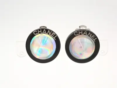 Earrings, 00T, Logo, Aurora Stone, Studs, 2cm Wide