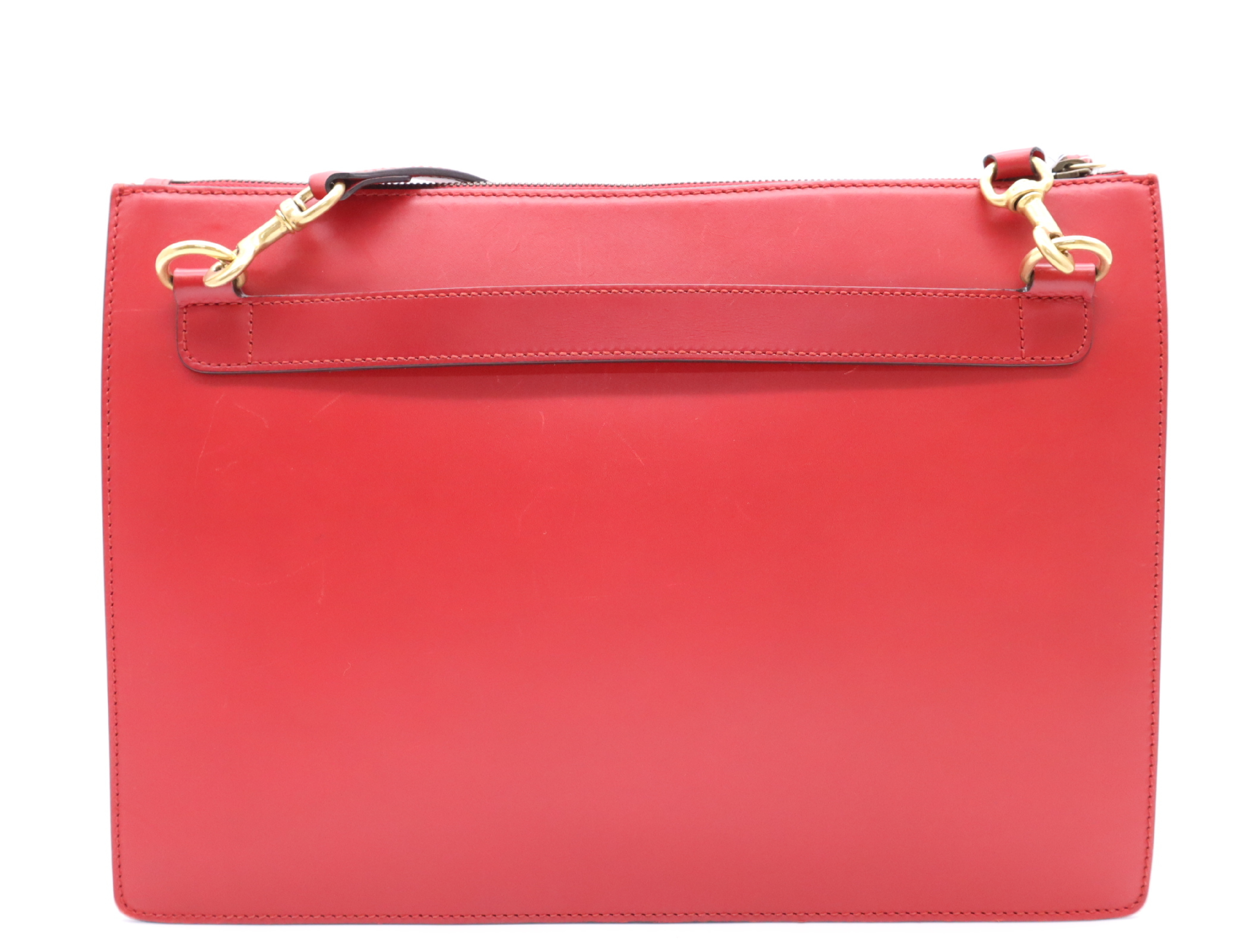 429004 Leather Gucci Ghost Shoulder Bag, Red, with Shoulder Strap, Handbag — view 2