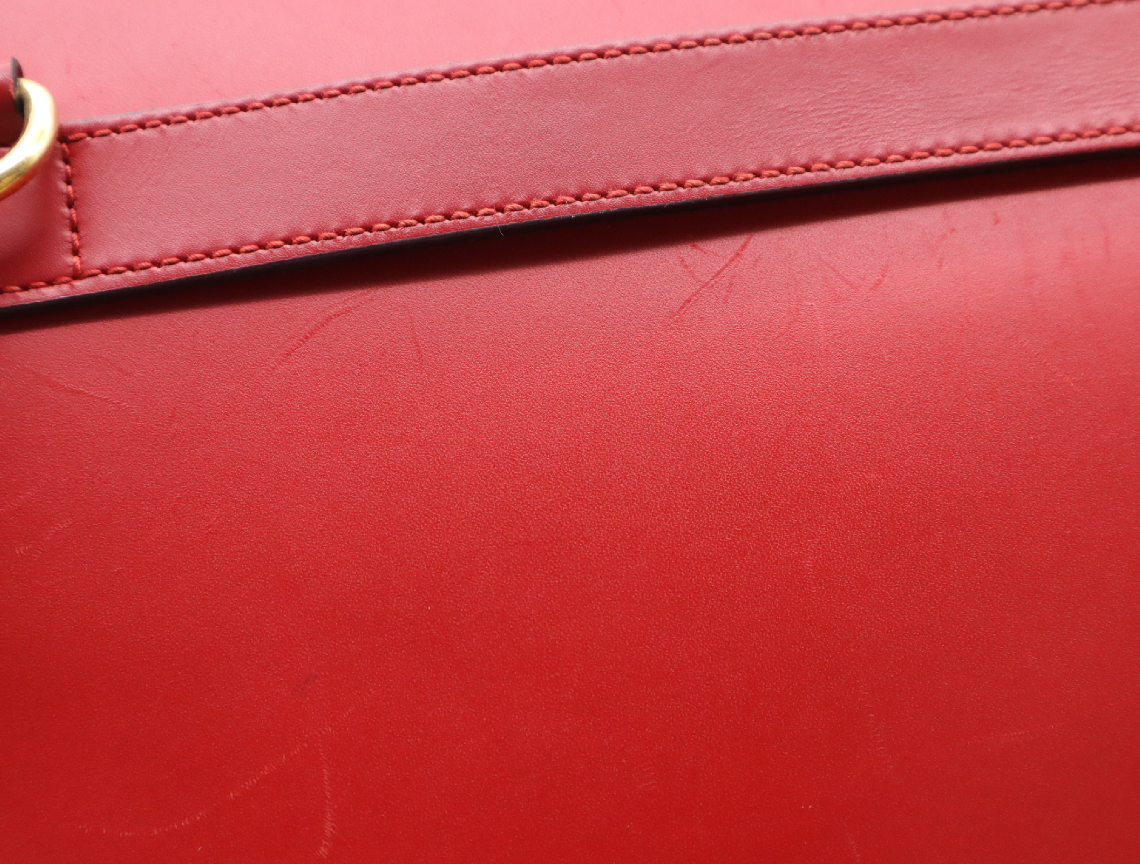 429004 Leather Gucci Ghost Shoulder Bag, Red, with Shoulder Strap, Handbag — view 14