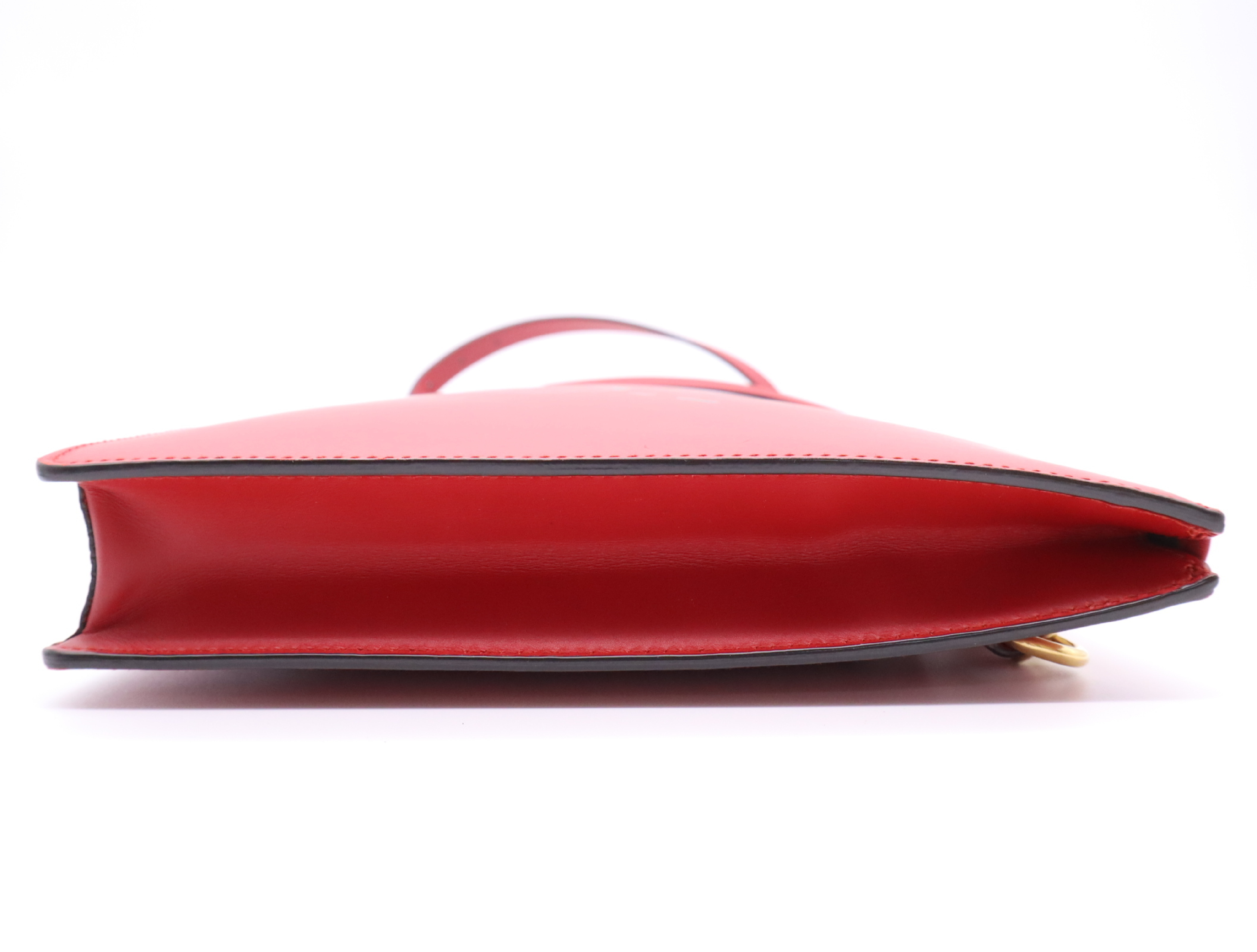 429004 Leather Gucci Ghost Shoulder Bag, Red, with Shoulder Strap, Handbag — view 5