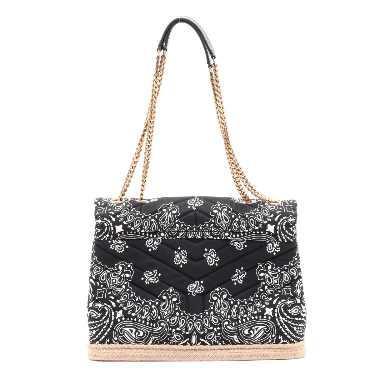 Loulou Medium 487216 Canvas Chain Shoulder Bag Black Paisley — view 2