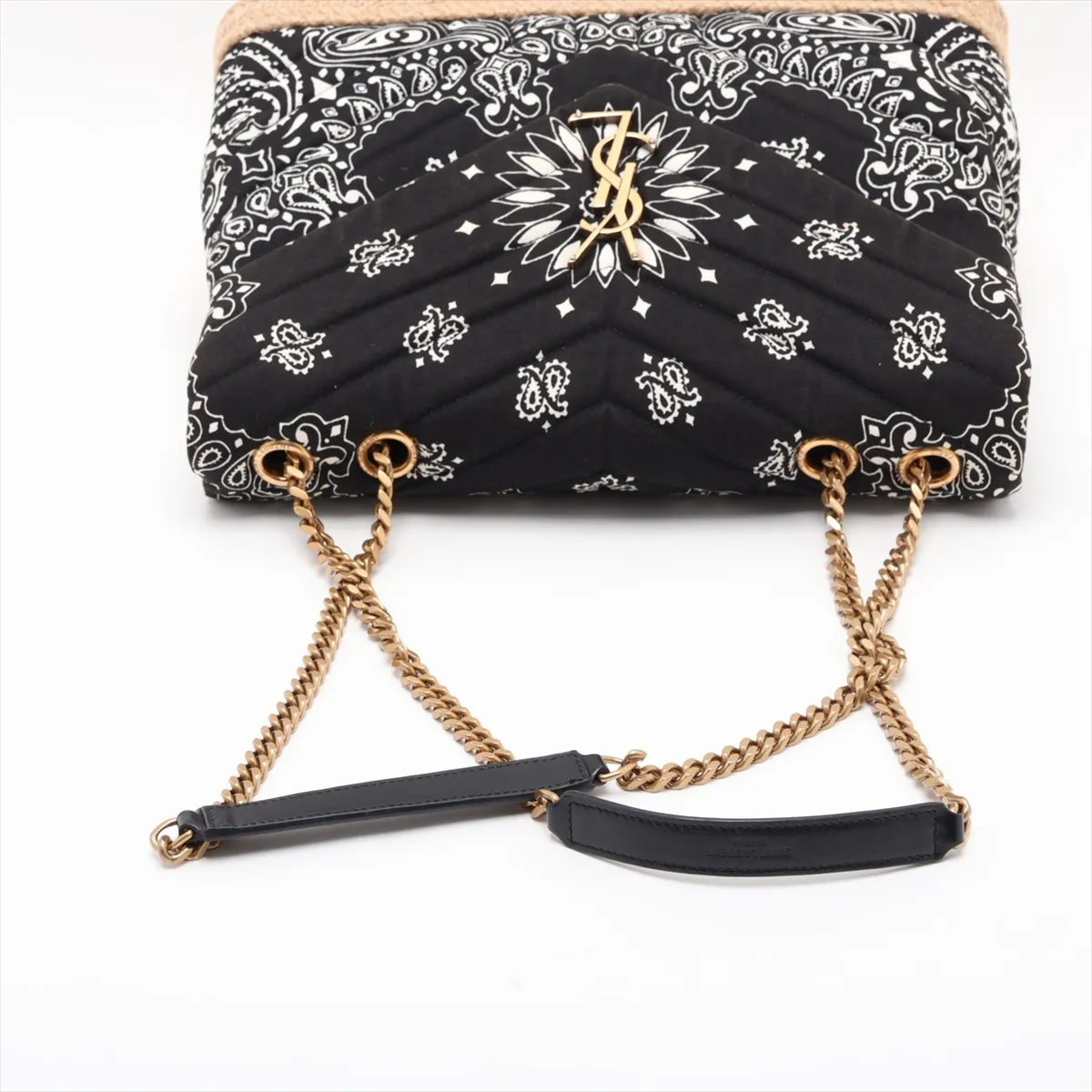 Loulou Medium 487216 Canvas Chain Shoulder Bag Black Paisley — view 5