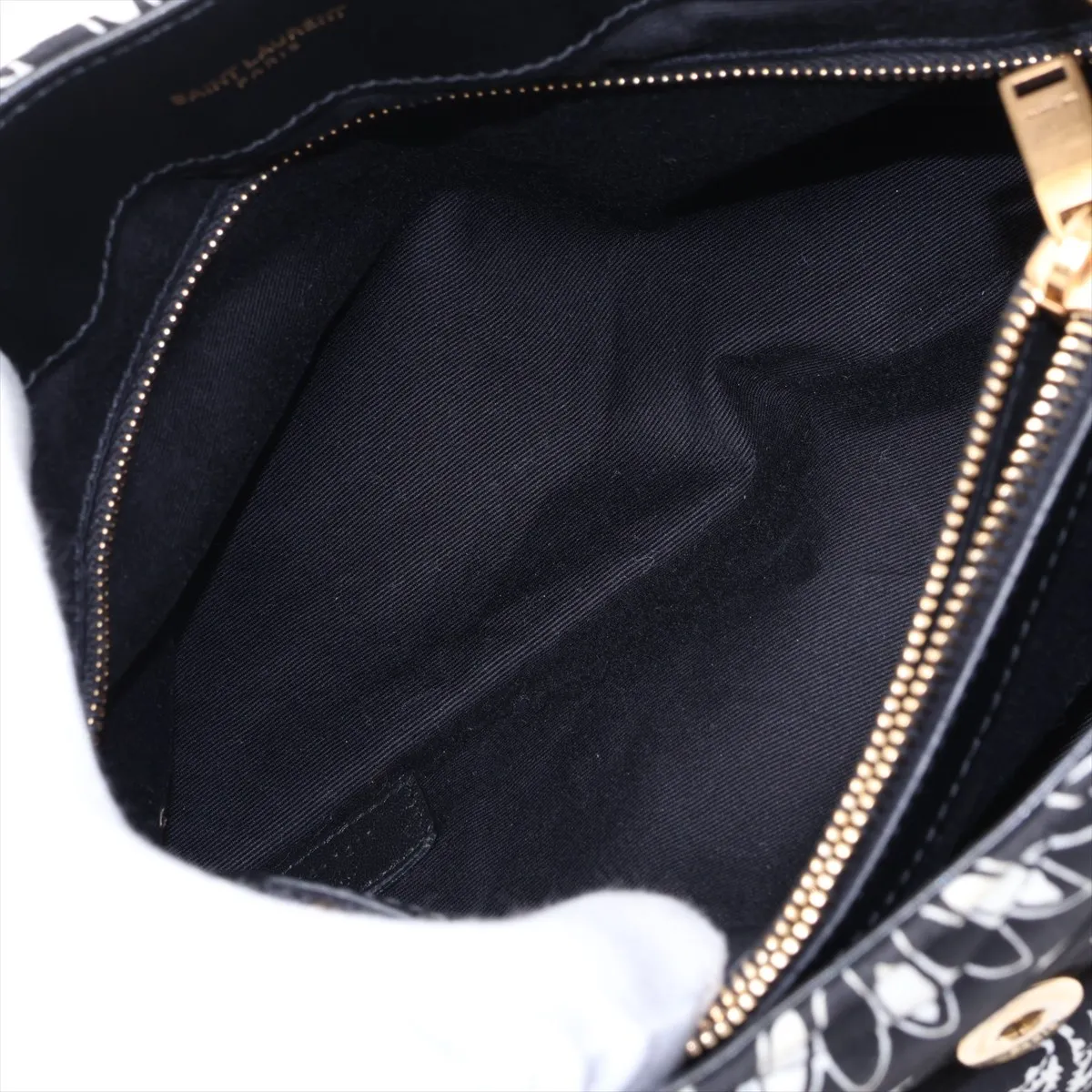 Loulou Medium 487216 Canvas Chain Shoulder Bag Black Paisley — view 10