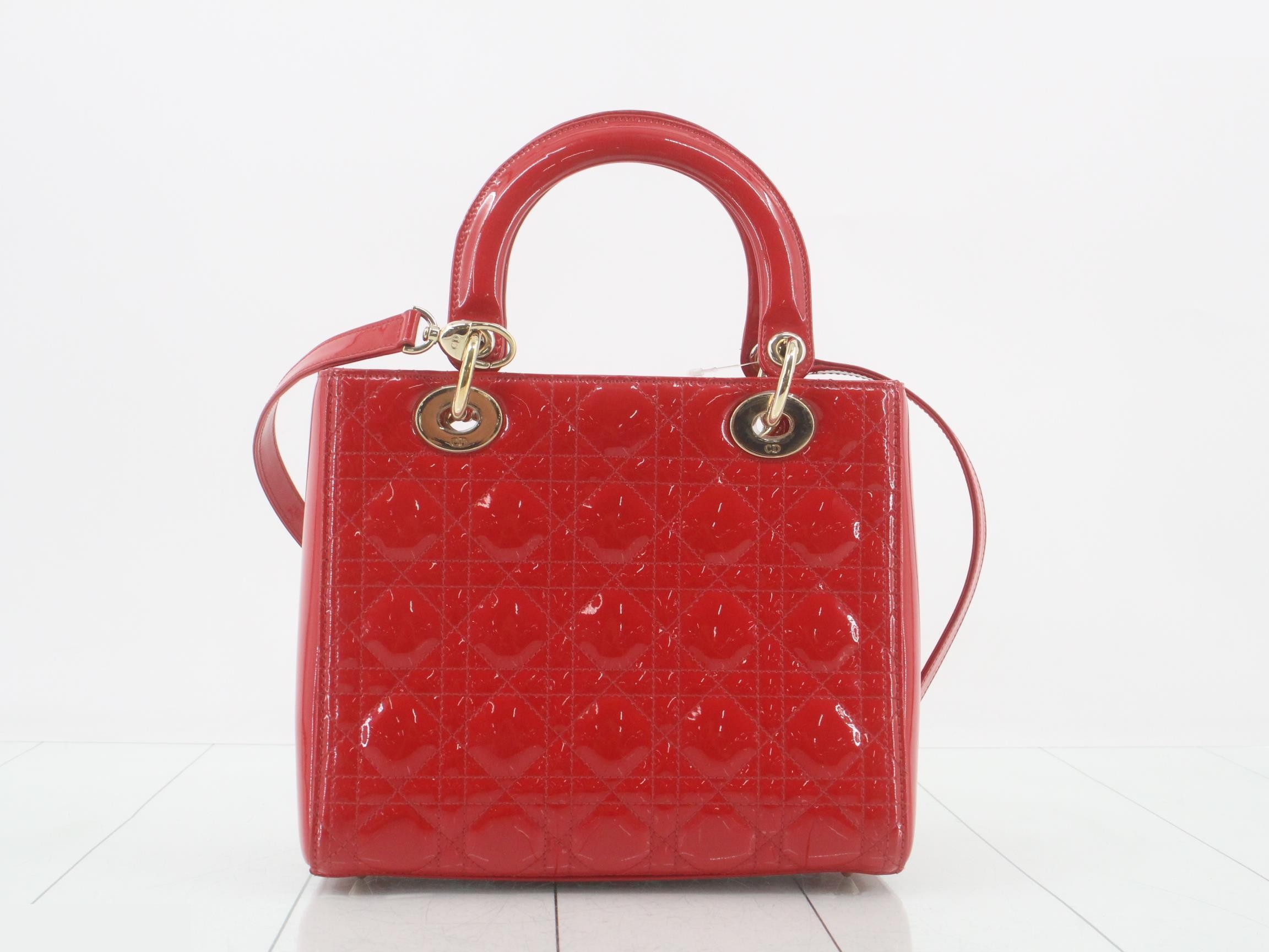 Lady Dior Cannage Enamel 2-Way Shoulder/Handbag — view 2