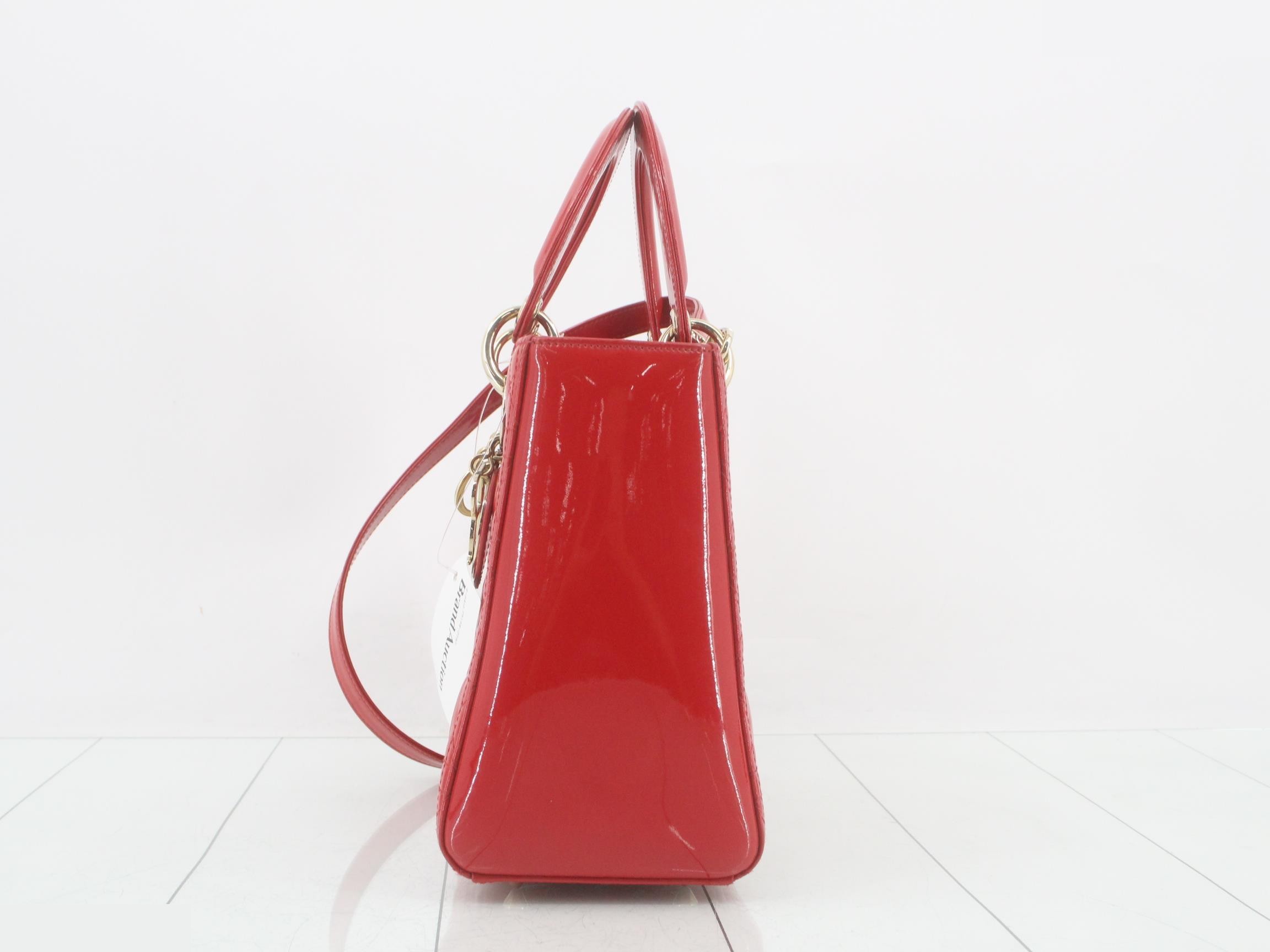 Lady Dior Cannage Enamel 2-Way Shoulder/Handbag — view 3