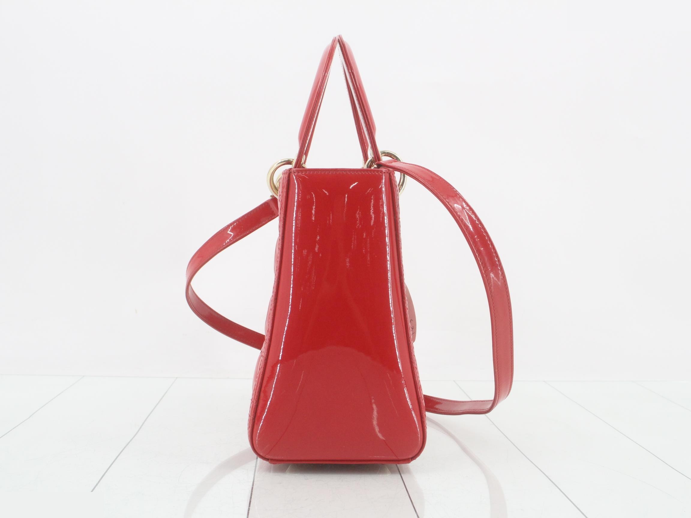 Lady Dior Cannage Enamel 2-Way Shoulder/Handbag — view 4